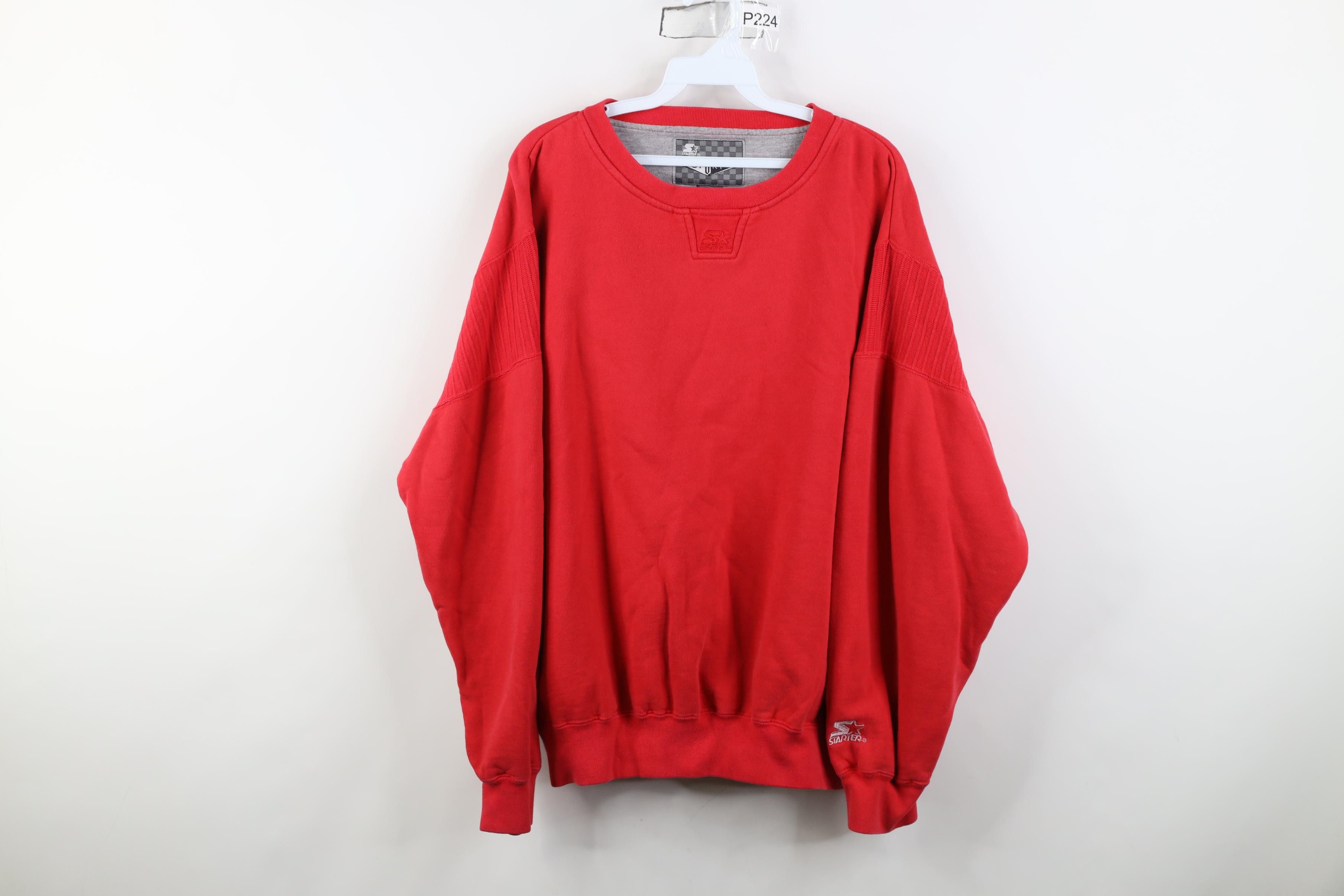 Starter Vintage 90s Starter Faded Boxy Fit Crewneck Sweatshirt Red Size US L / EU 52-54 / 3 - 1 Thumbnail