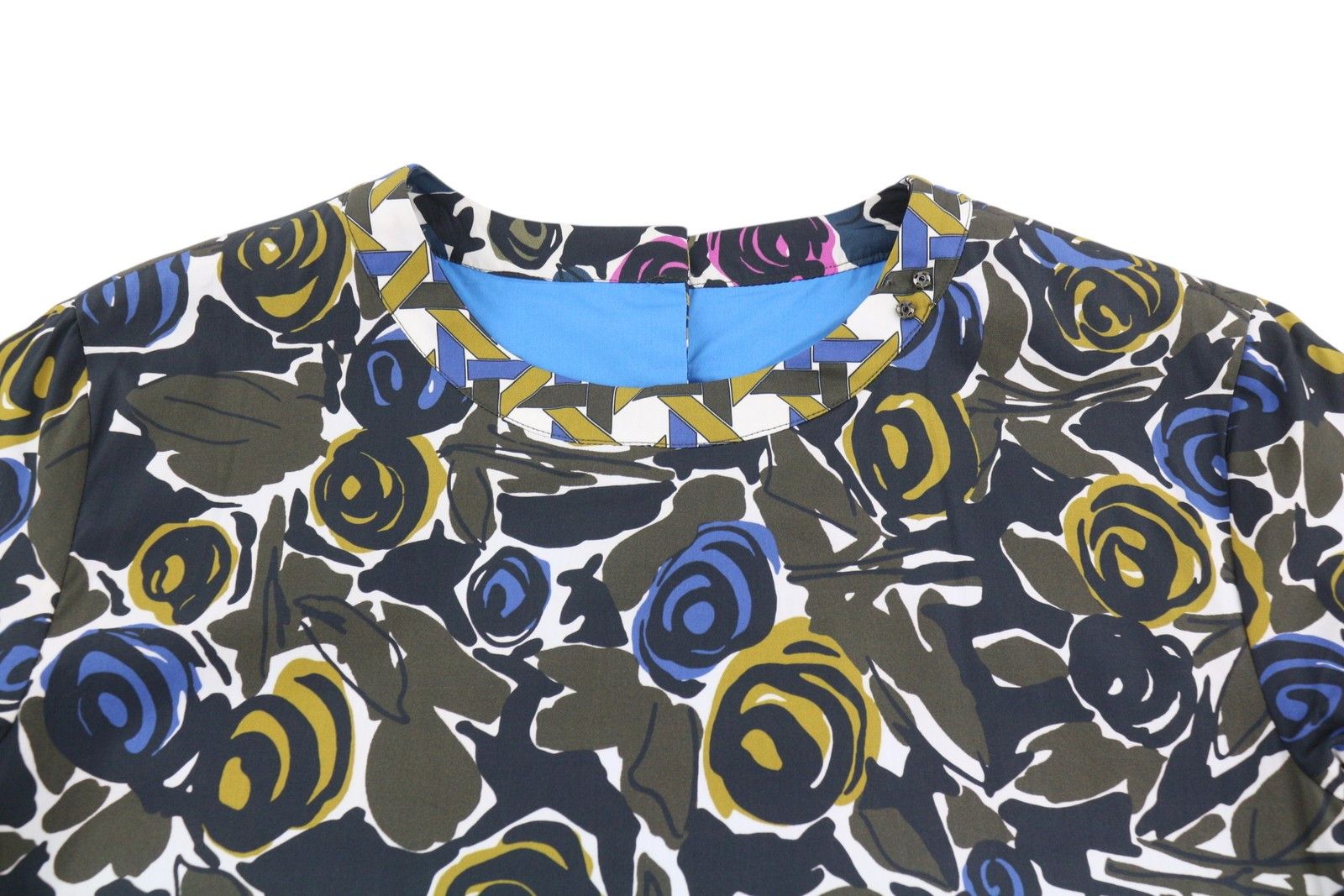 Max Mara EU36 S Khaki Floral Print Lined Dress 88795 Size S / US 4 / IT 40 - 5 Thumbnail