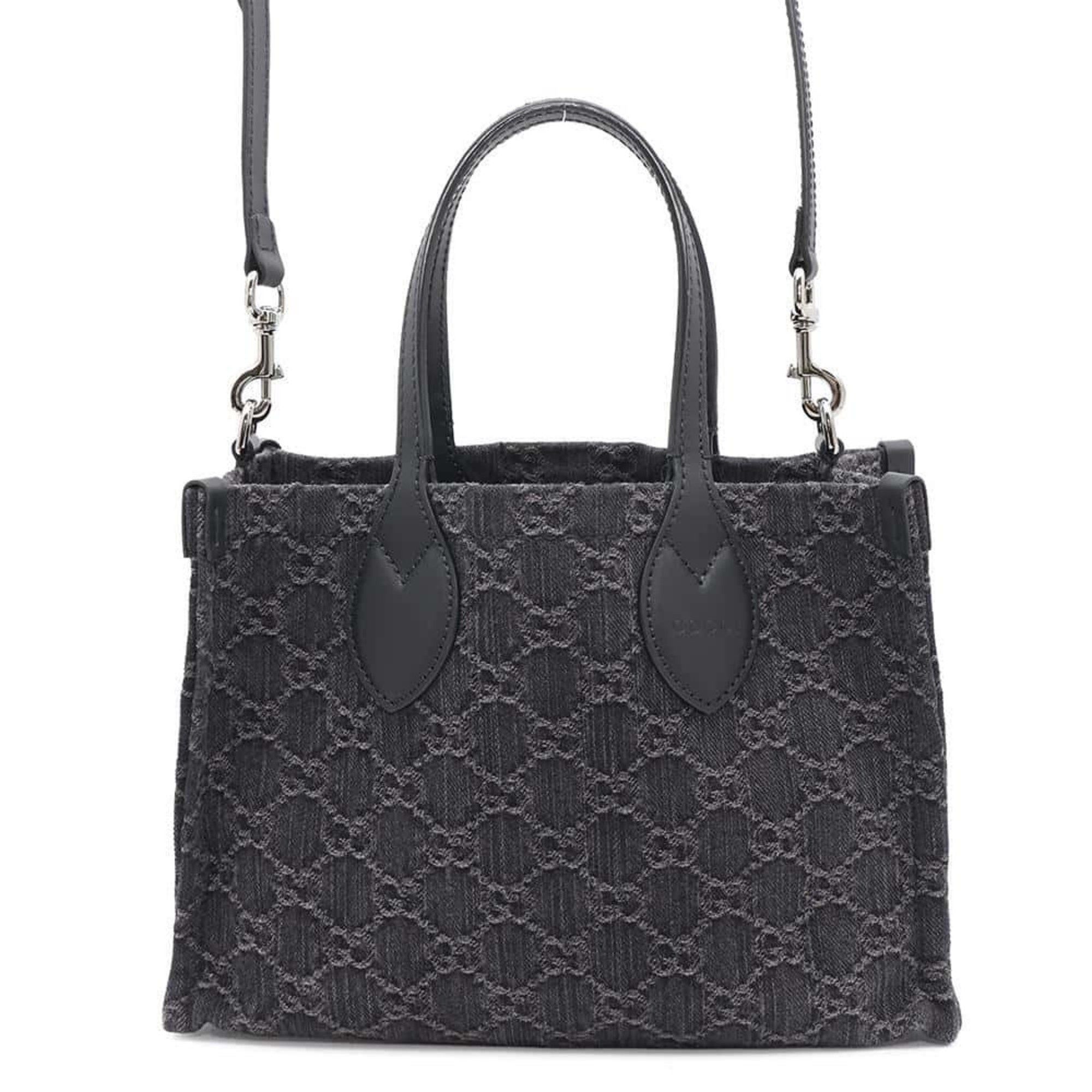 Gucci Tote Bag Ophidia Medium GG Denim 772183 Gucci 2Way Shoulder Black, Women's