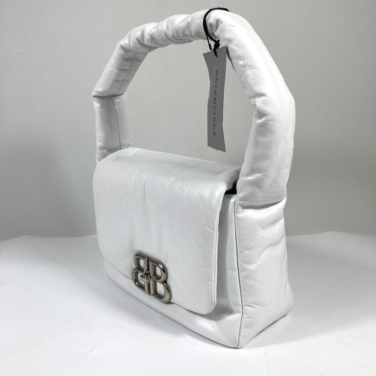 Balenciaga Balenciaga Small Monaco Leather Shoulder Bag Optic White NEW Size ONE SIZE - 9 Thumbnail