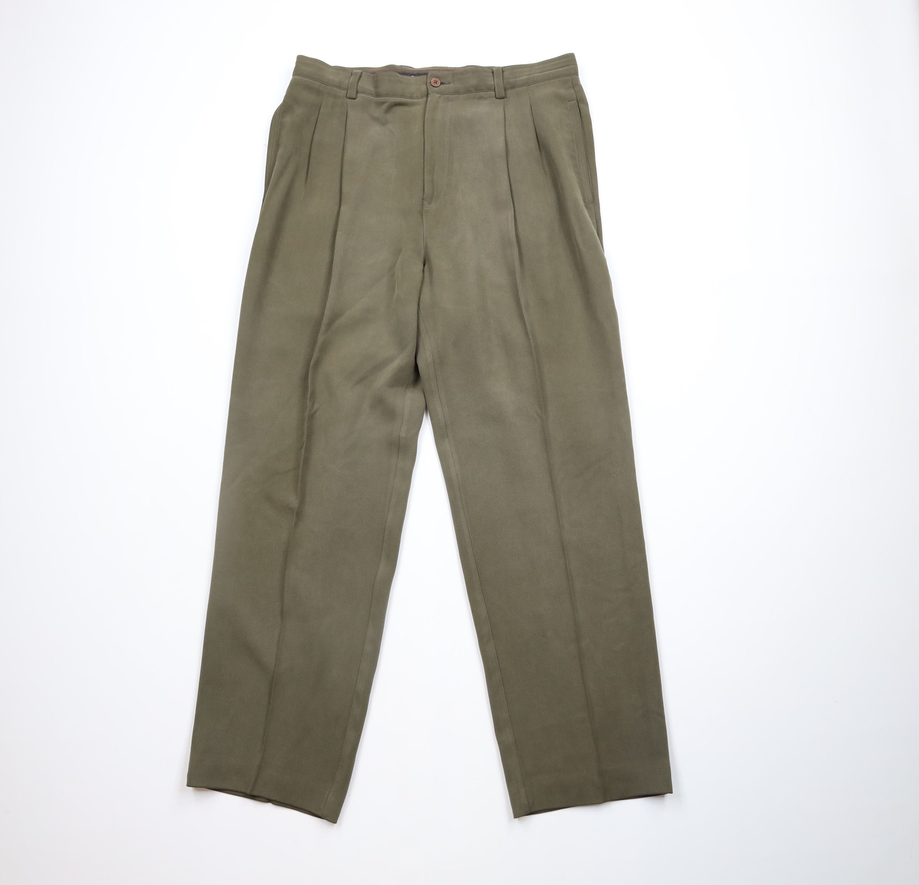Tommy Bahama Vintage 90s Tommy Bahama Pleated Wide Leg Chino Pants Green Size US 36 / EU 52 - 1 Thumbnail