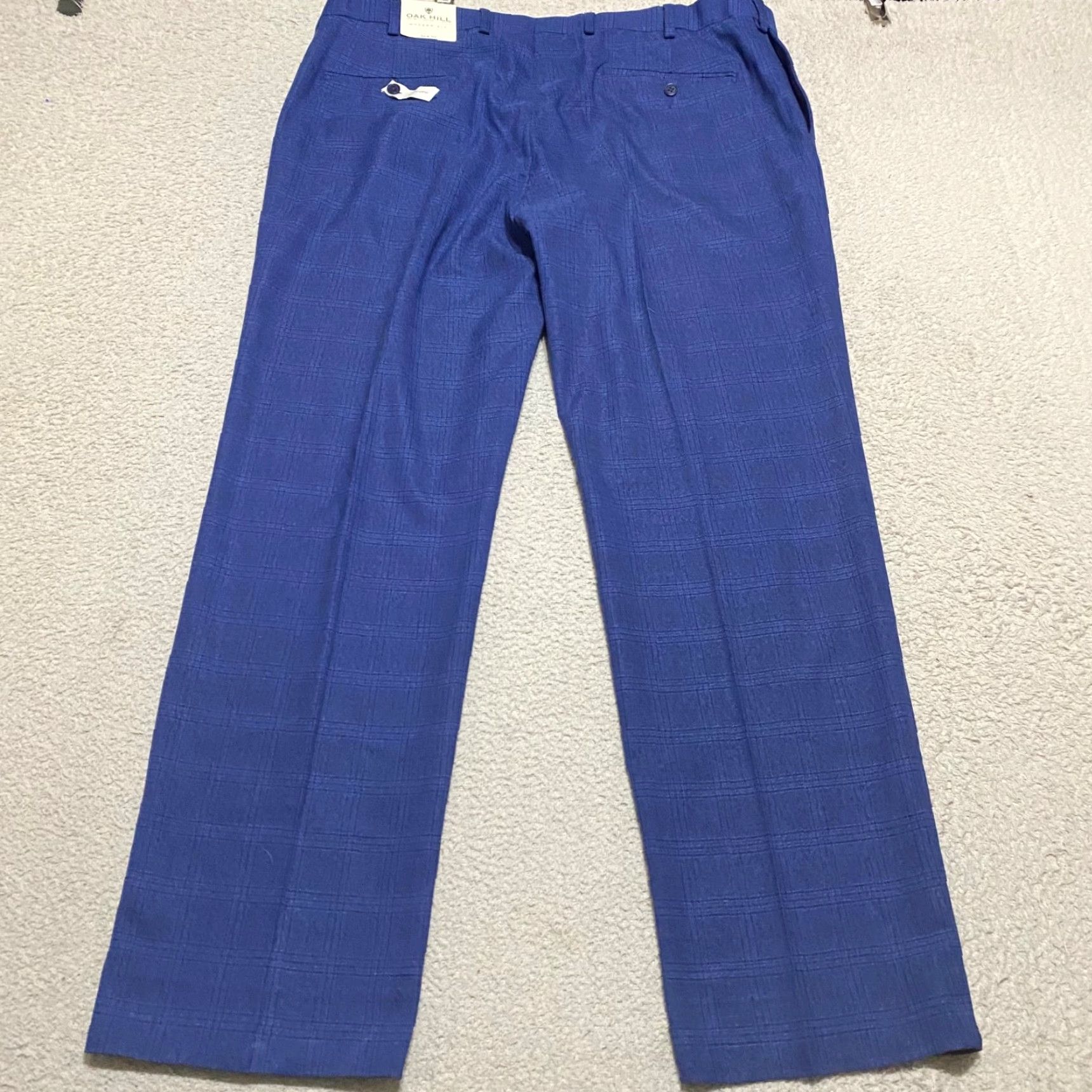 Vintage NWT Oak Hill Dress Pants Mens 44x32 Blue Plaid Straight Mid Rise Business New Size US 44 / EU 60 - 2 Thumbnail