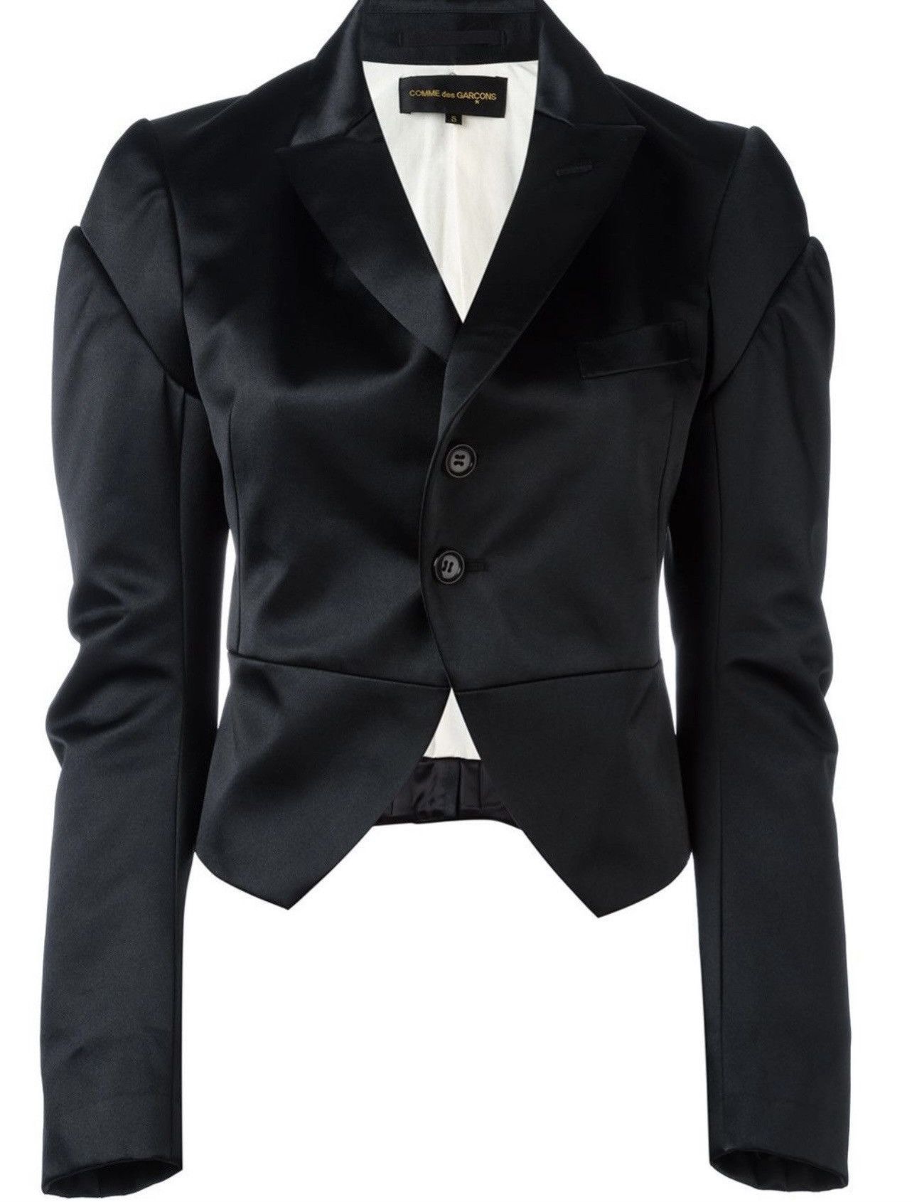 Comme des Garcons Comme Des Garcon cropped satin tux jacket Size S / US 4 / IT 40 - 1 Thumbnail