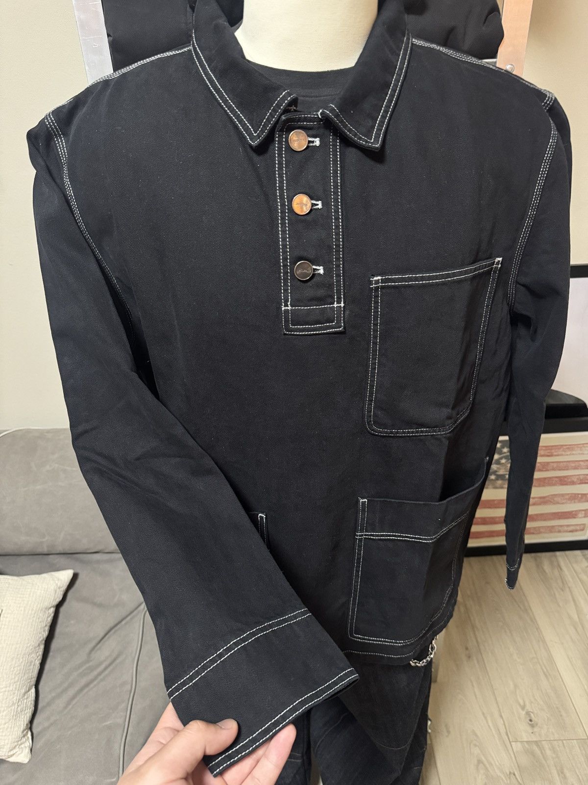Jacquemus Jacquemus Le Meunier Contrast Stitch Pullover Jacket Size US L / EU 52-54 / 3 - 10 Thumbnail