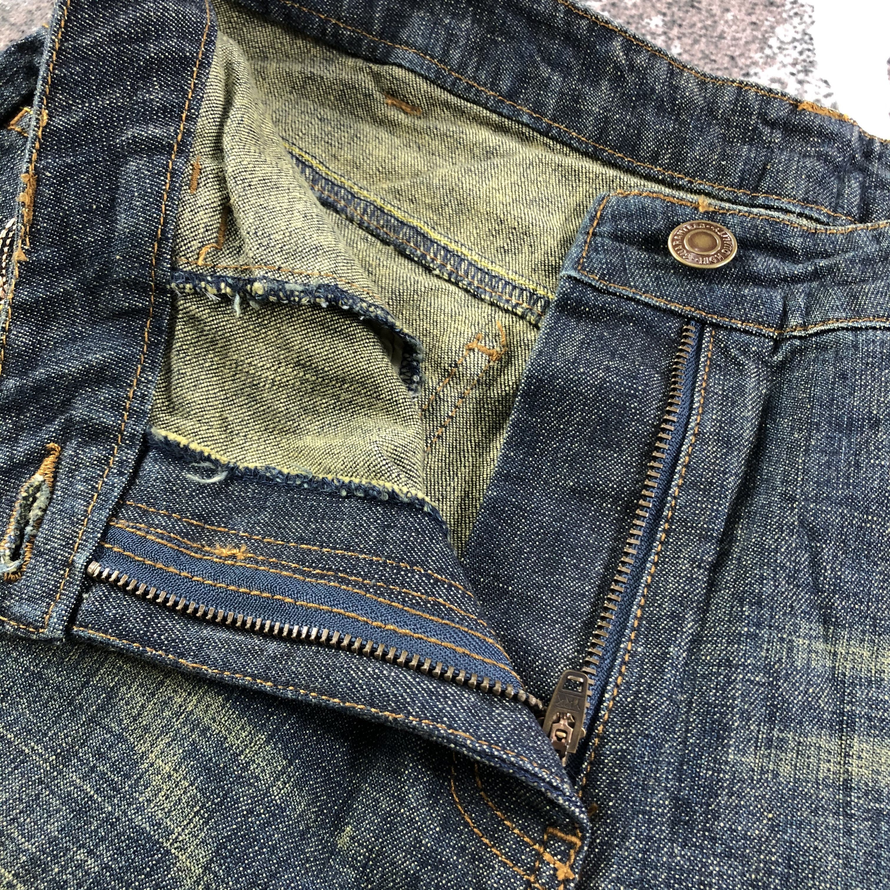 Vintage Vintage Japanese Jeans Blue Flare Denim KJ1779 Size 31" - 6 Thumbnail
