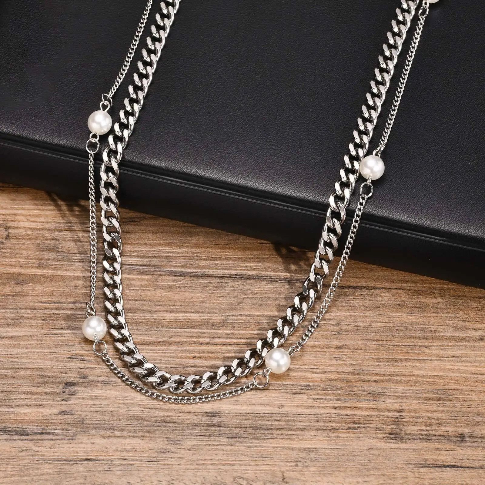 Vintage Cuban Chain Stacked Necklace Size ONE SIZE - 4 Thumbnail