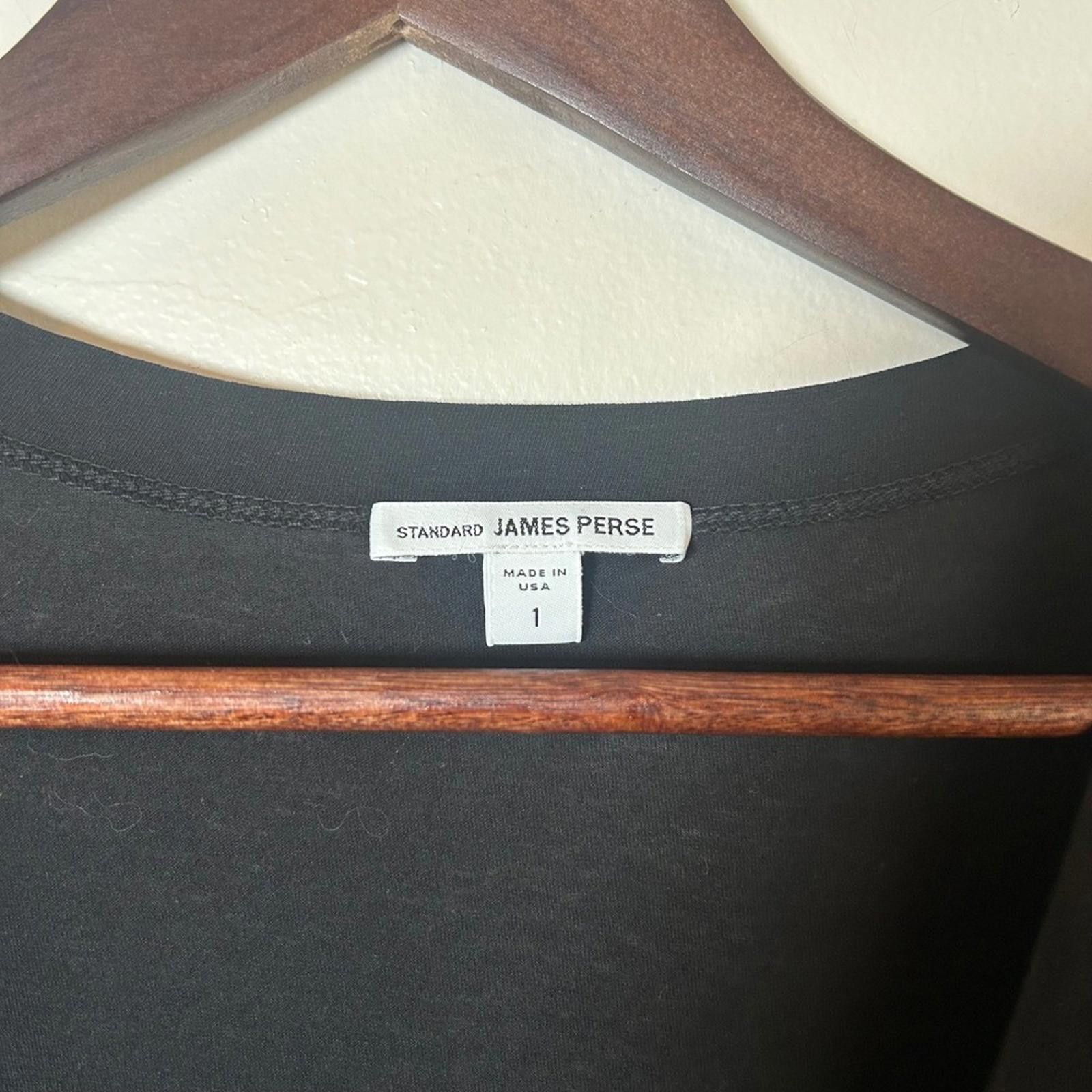 James Perse STANDARD JAMES PERSE Black V Neck Cap Sleeve Midi Dress Size M / US 6-8 / IT 42-44 - 3 Thumbnail