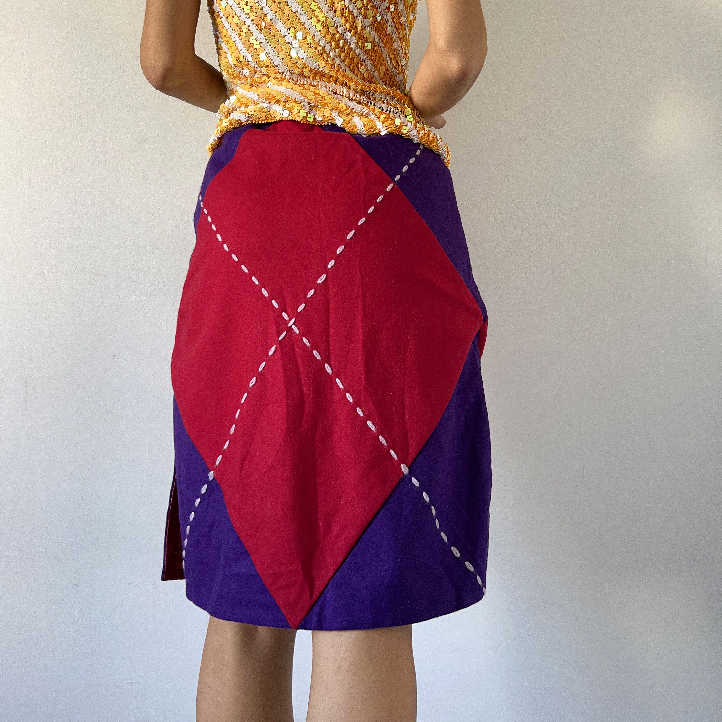Moschino Moschino vintage 90s argyle wool skirt Size 27" / US 4 / IT 40 - 6 Thumbnail