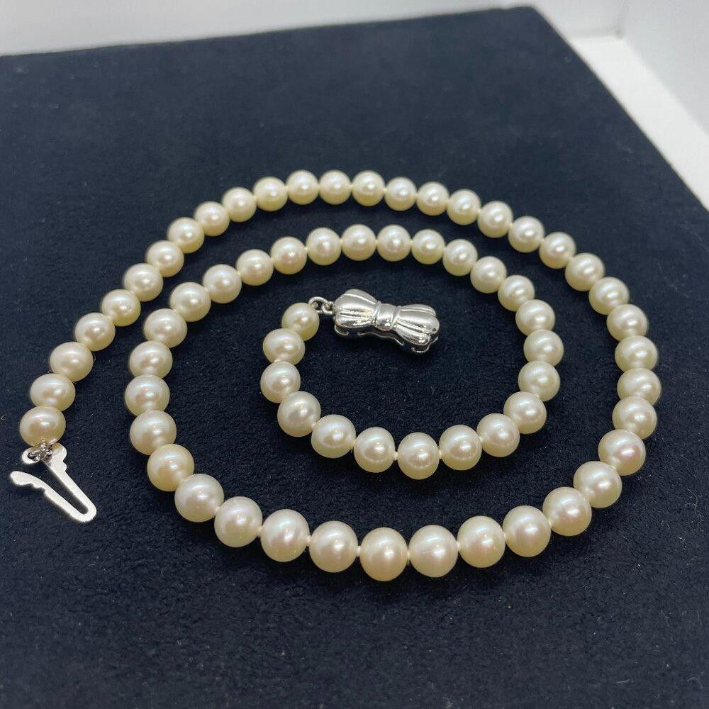 Designer Mikimoto Blue Lagoon 5.5mm Pearl Necklace 16 Silver Clasp Grailed