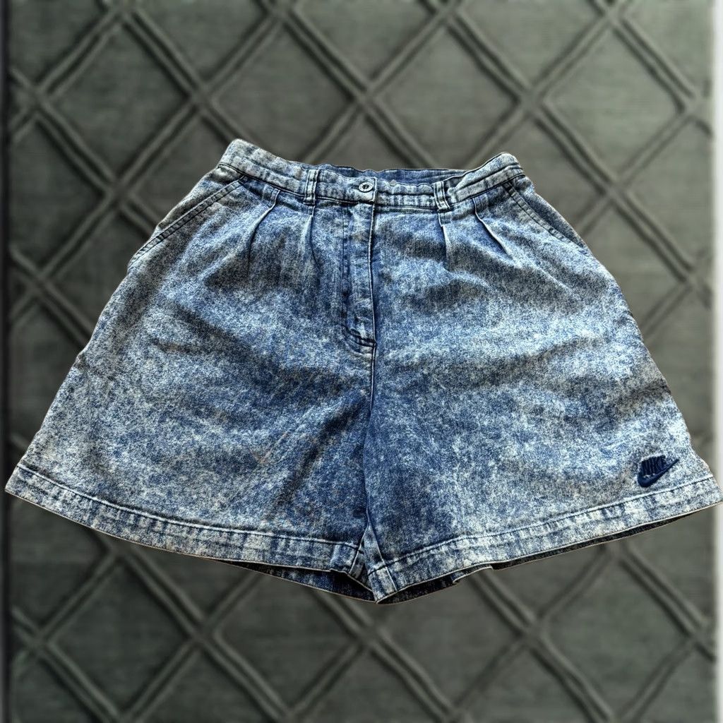 Nike VINTAGE Nike Challenge Court Andre Agassi Shorts - 90s Denim Acid Wash Black 28 Adult Regular Inseam 5" Mens Size US 28 / EU 44 - 1 Thumbnail
