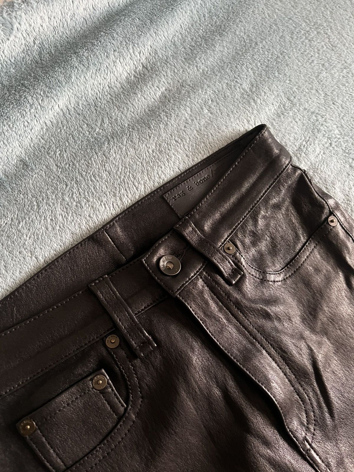Rag & Bone Real leather skinny jeans Size 34" / US 12 / IT 48 - 2 Thumbnail