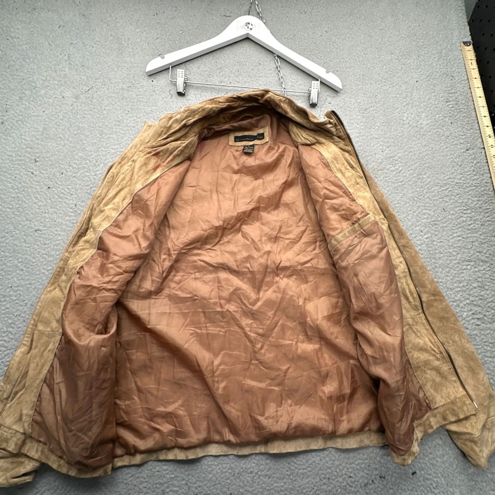 Vintage Metropolitan View Suede Leather Jacket Medium Lined Brown Full Zip Lined Mens Jacket Bomber Brown Metropolitan View M Leather Jacket Mens Size US M / EU 48-50 / 2 - 7 Thumbnail