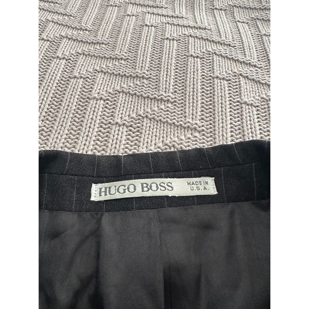 Hugo Boss Hugo Boss gray pinstripe wool two button blazer size 40R Size 40R - 4 Thumbnail