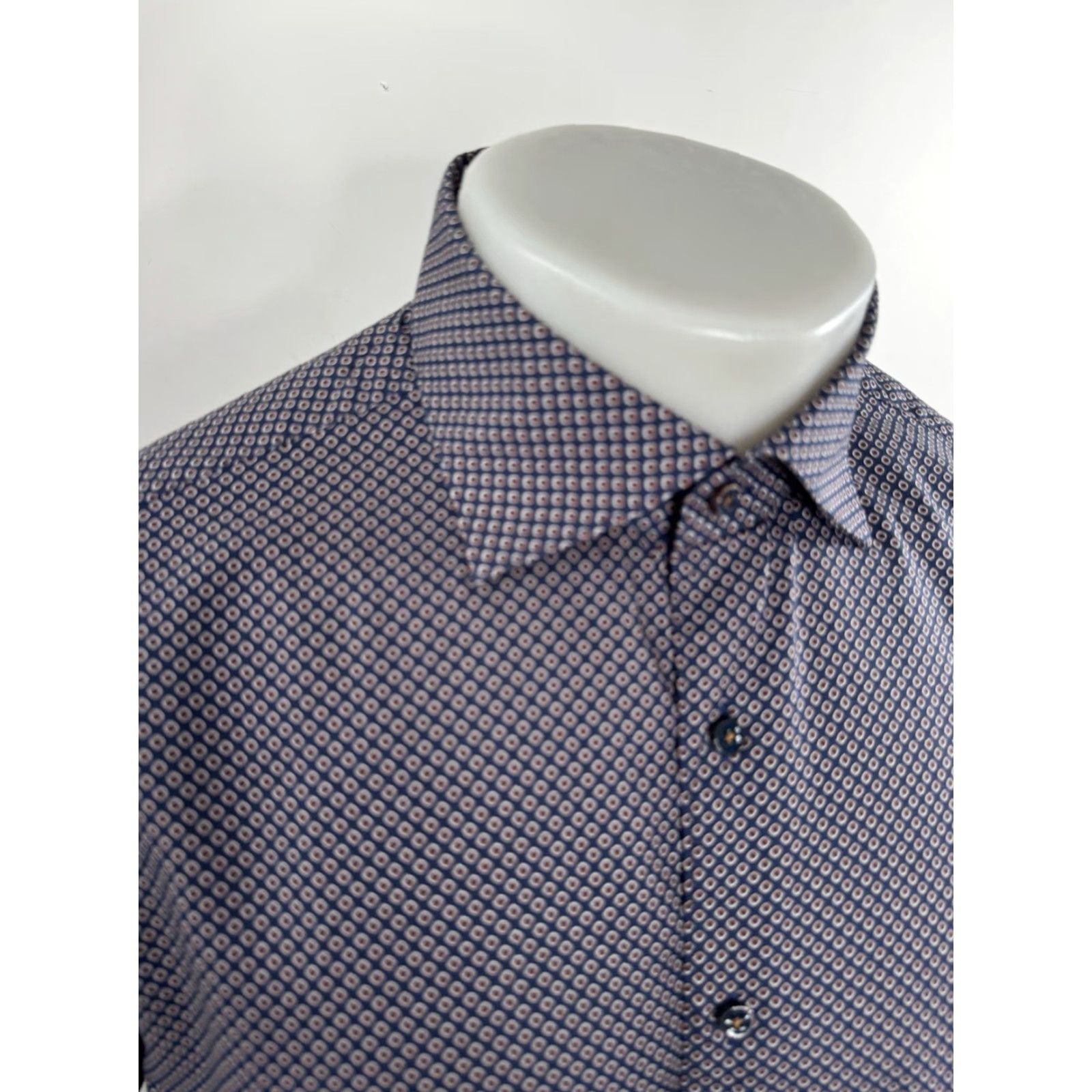 Vintage Stenstroms Geometric Shirt Mens L Blue / Red / Beige Button-Up Long Sleeve 16.5 42 EXCELLENT Size US L / EU 52-54 / 3 - 2 Thumbnail