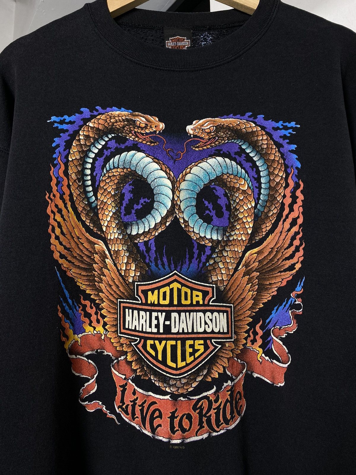 Harley Davidson Vintage Harley Davidson Snakes Crewneck Size US L / EU 52-54 / 3 - 4 Thumbnail