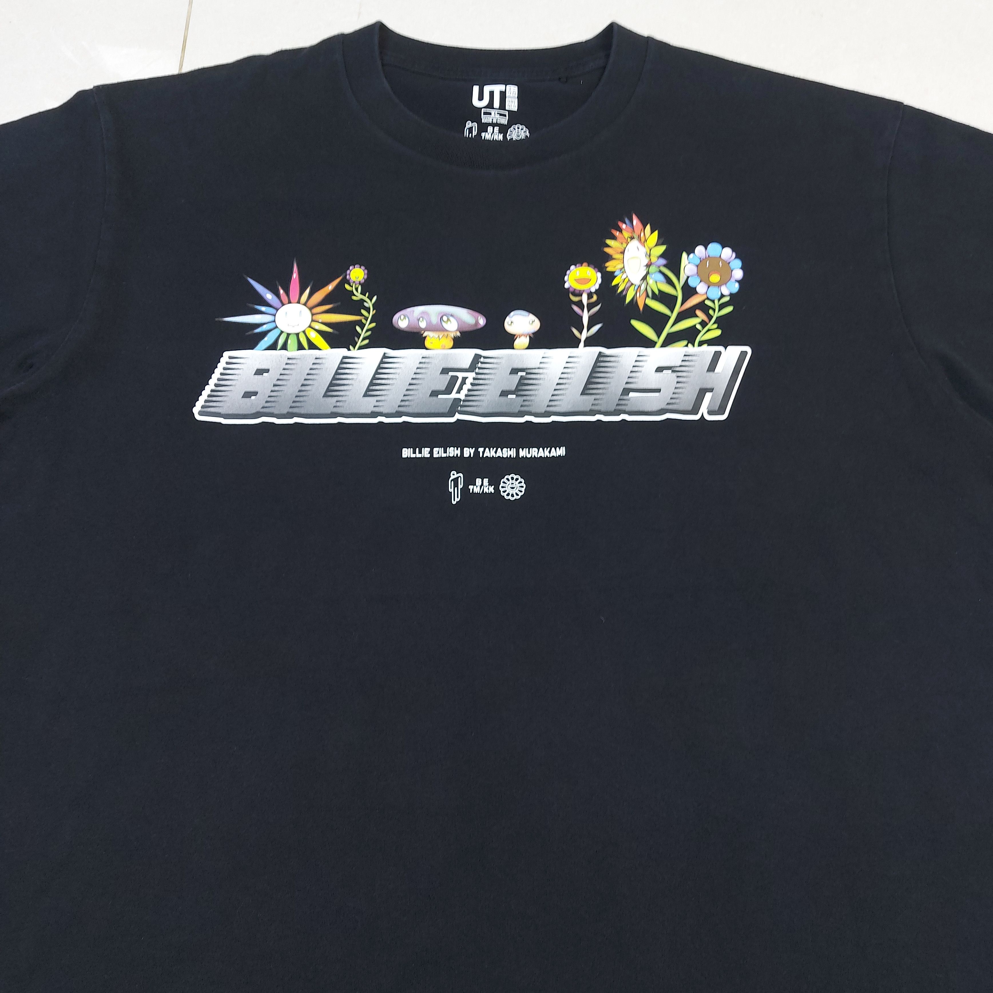 Billie Eilish × Takashi Murakami Billie Eilish x Takashi Murakami Uniqlo UT Black Flower TEE Size US XL / EU 56 / 4 - 6 Thumbnail