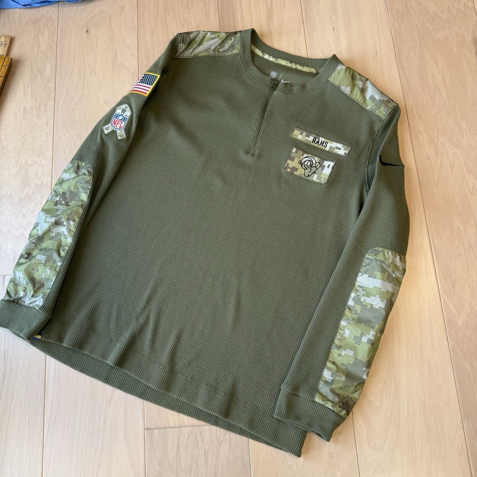 Nike Los Angeles Rams Salute To Service Waffle Knit Shirt Large Size US L / EU 52-54 / 3 - 10 Thumbnail