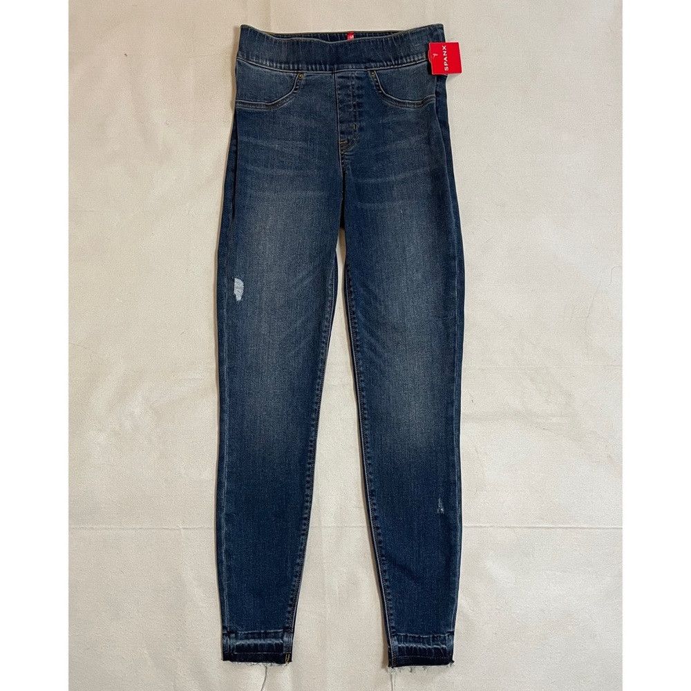 Spanx NWT New $128 Spanx Distressed Ankle Skinny Medium Wash Jean Size 28" / US 6 / IT 42 - 2 Thumbnail