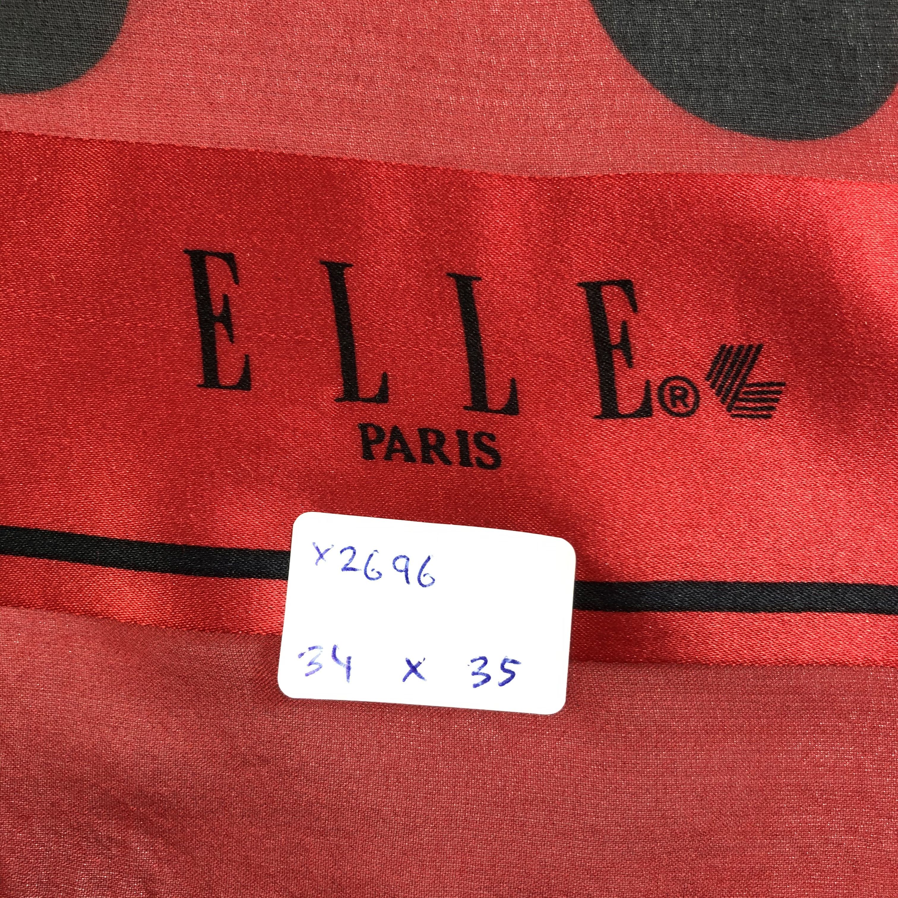 Vintage Vintage Elle Paris Silk Scarf Size ONE SIZE - 6 Thumbnail