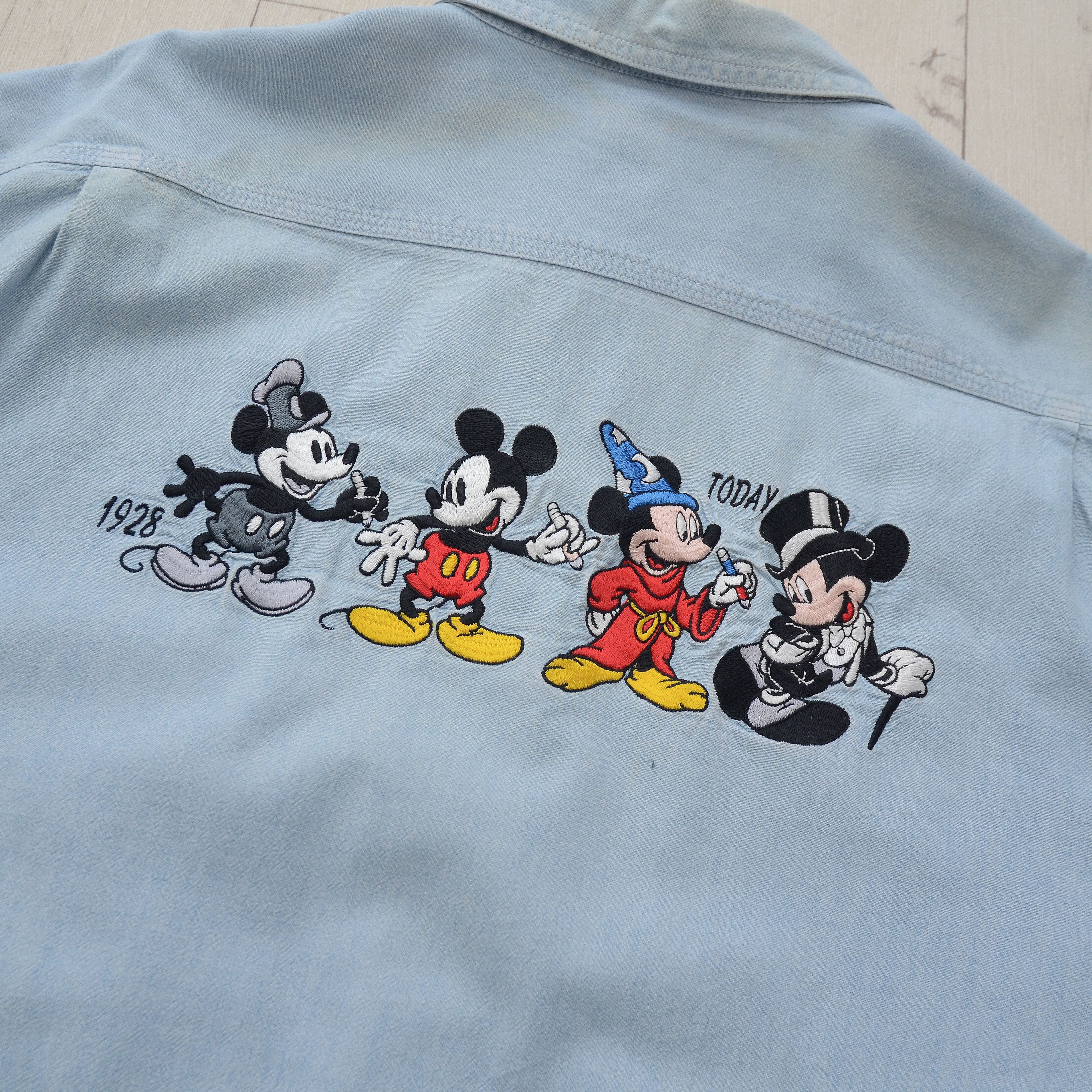 Disney × Vintage Vintage Disney Store Denim Shirt Evolution Mickey Mouse Size US L / EU 52-54 / 3 - 10 Thumbnail