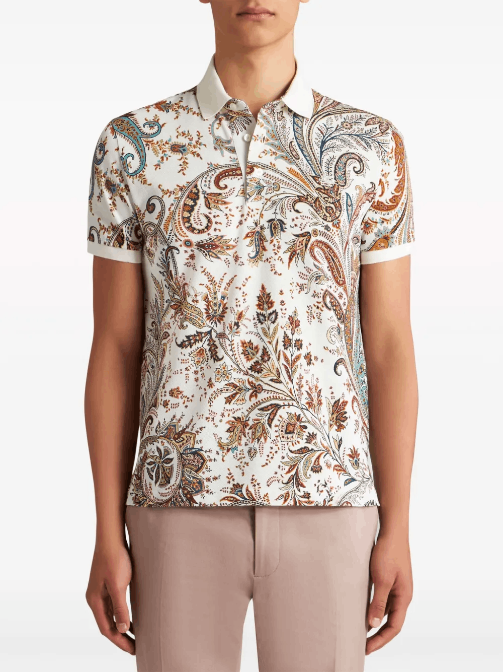 Other Paisley-Print Cotton Polo Shirt – Vintage-Inspired Pattern Size US L / EU 52-54 / 3 - 2 Thumbnail
