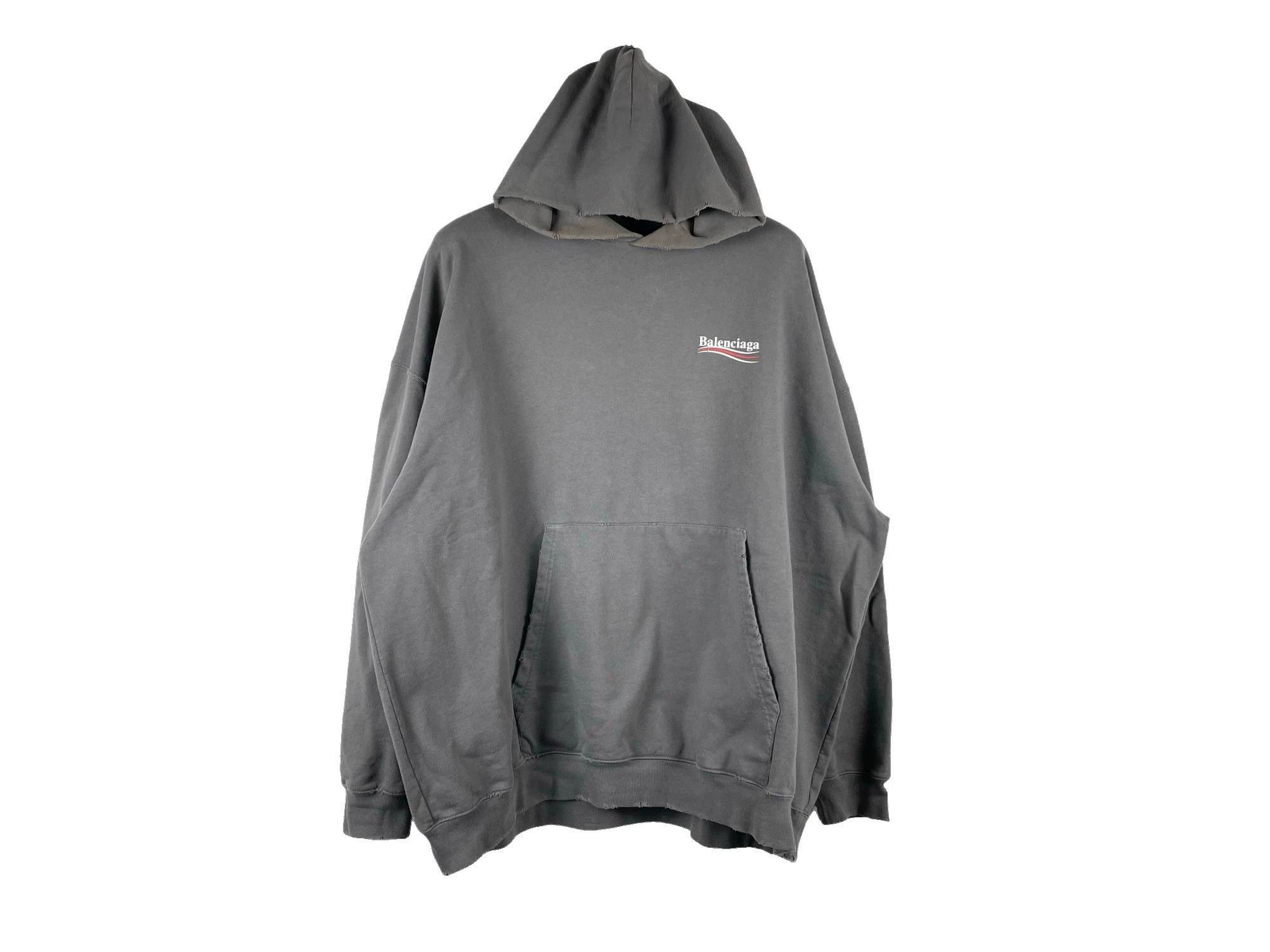 Balenciaga Balenciaga Washed Gray Vintage Wave Coke Embroidery Hood Size US S / EU 44-46 / 1 - 1 Thumbnail