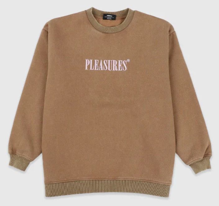 Pleasures Pleasures Men’s Sour Washed Crewneck Brown Brand New DS Size US XL / EU 56 / 4 - 1 Thumbnail