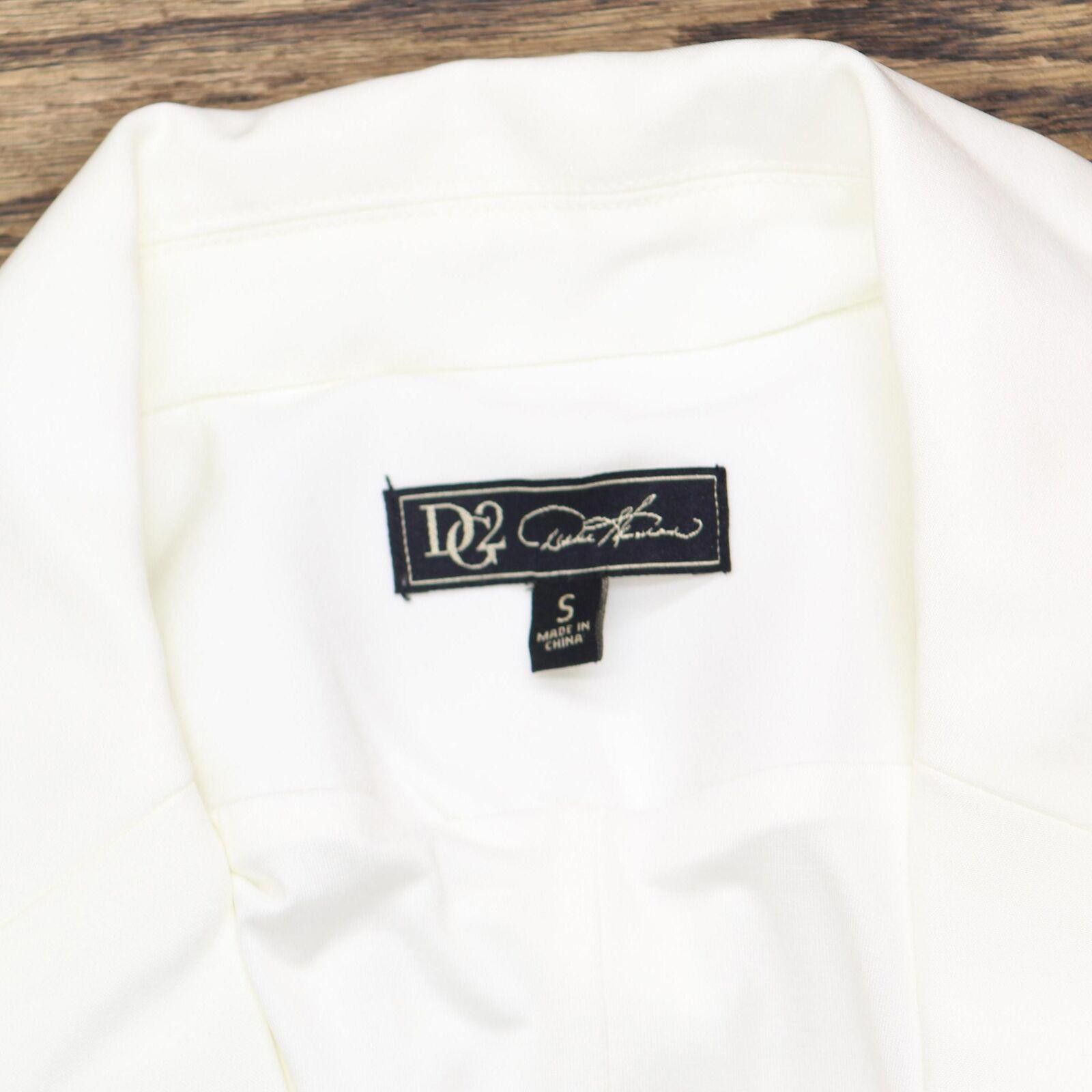 Designer DG2 by Diane Gilman 1-Button Gabardine Blazer Jacket Ivory S Size S / US 4 / IT 40 - 3 Thumbnail