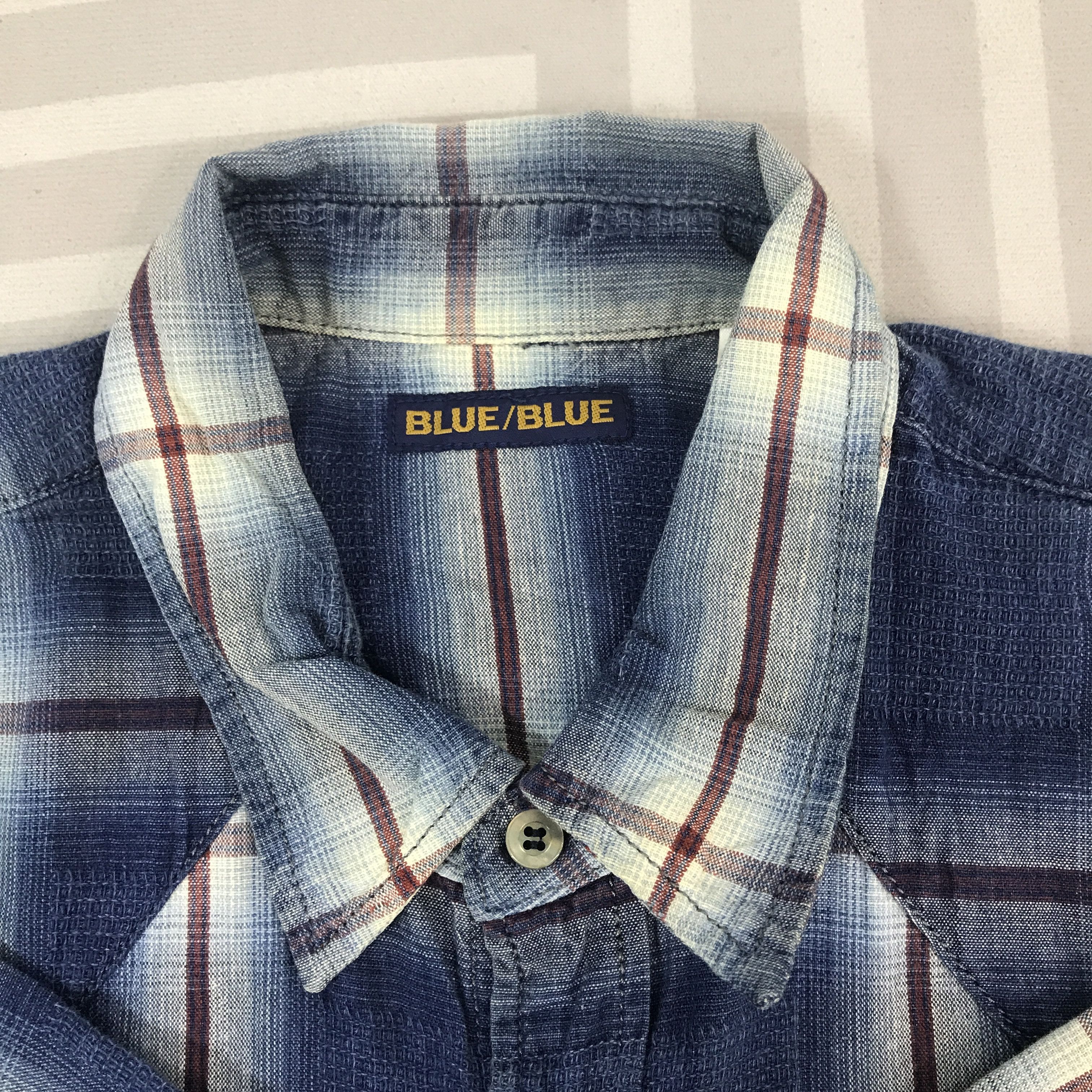 Blue Blue Japan × Vintage Vintage Blue Blue Design Tartan Button Up Shirt Size US L / EU 52-54 / 3 - 6 Thumbnail