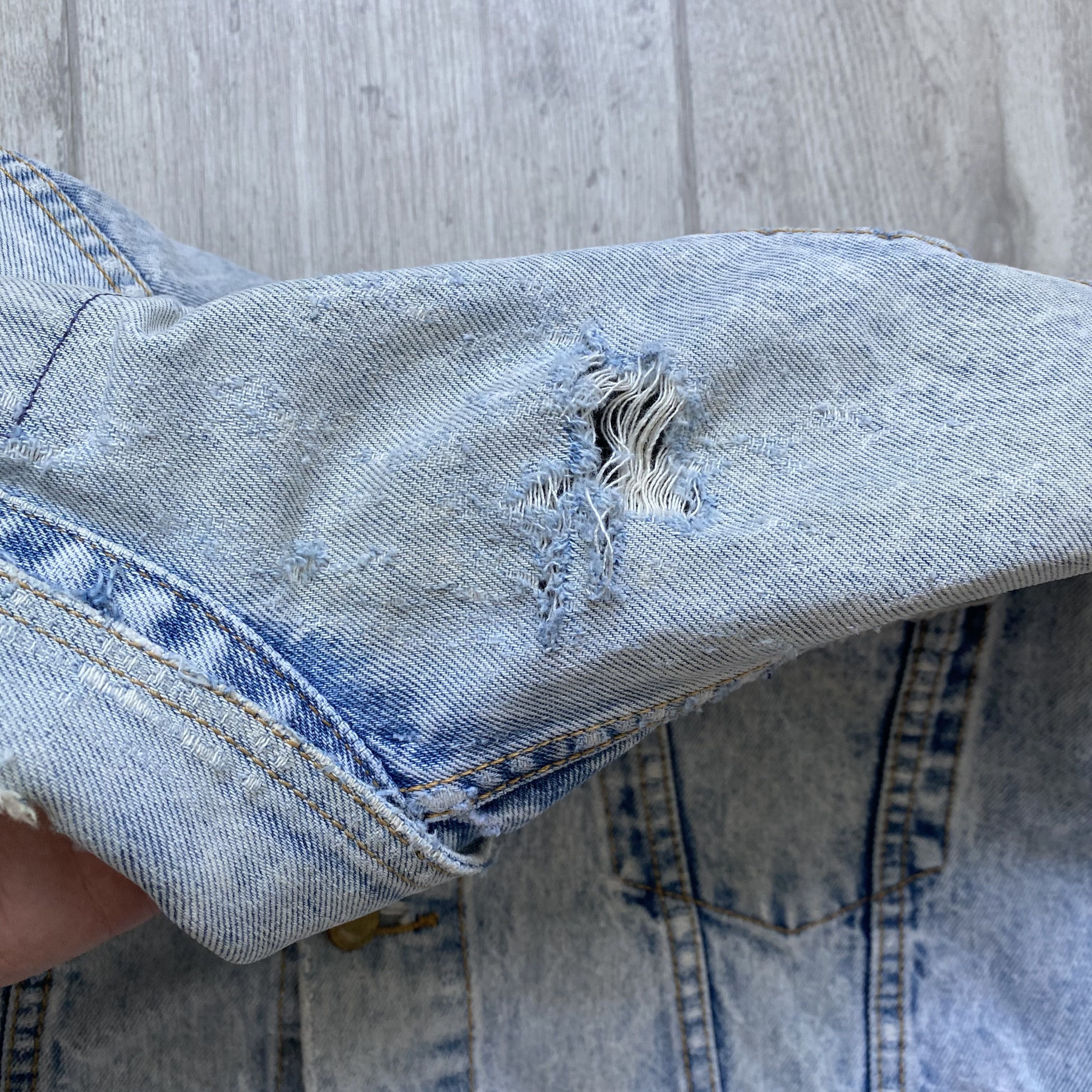 Japanese Brand CRAZY Vintage 80s Trashed Japanese Denim jacket Pepe Size US M / EU 48-50 / 2 - 9 Thumbnail