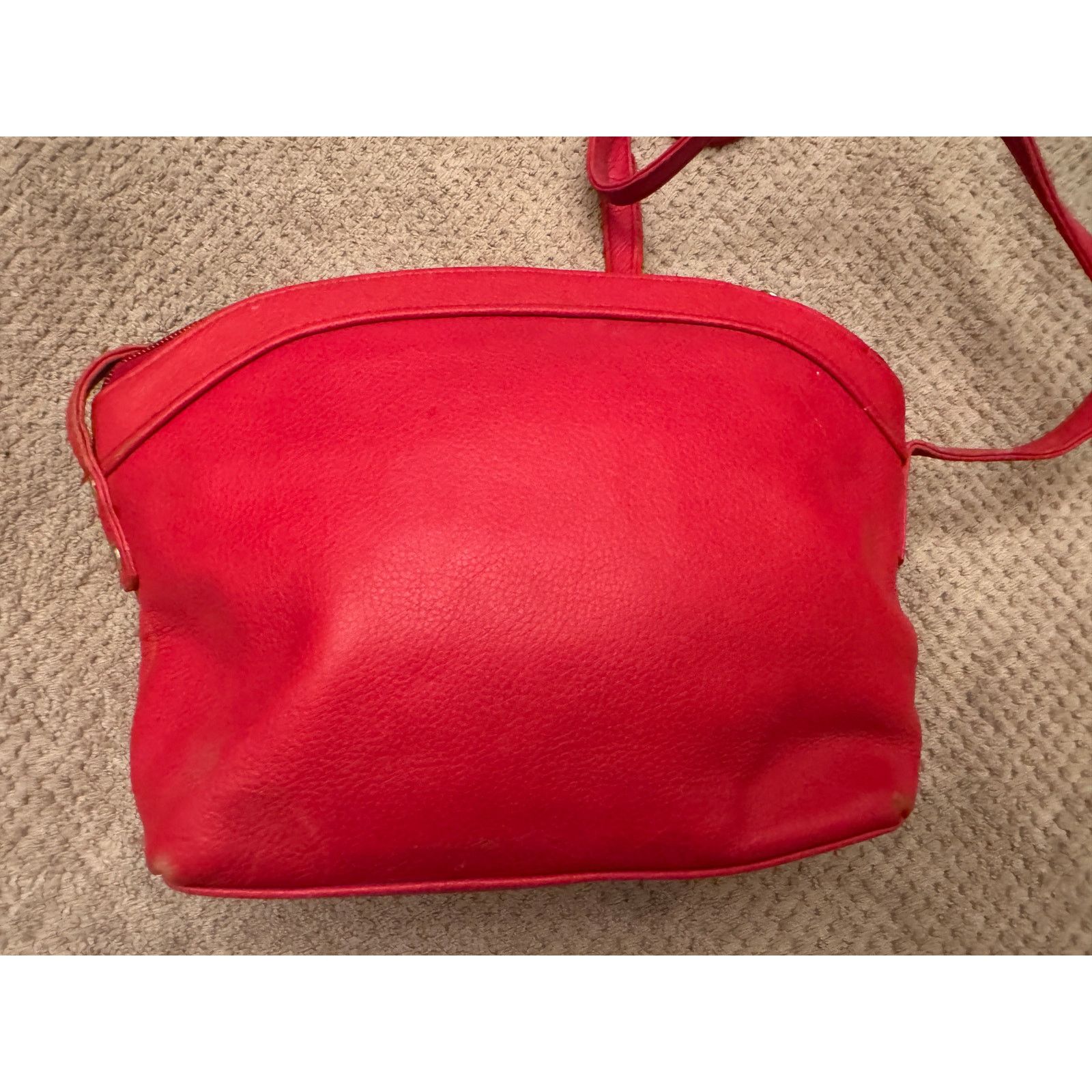 Liz Claiborne Vintage Liz Claiborne Crossbody Red Pebble Leather Handbag Size ONE SIZE - 1 Thumbnail