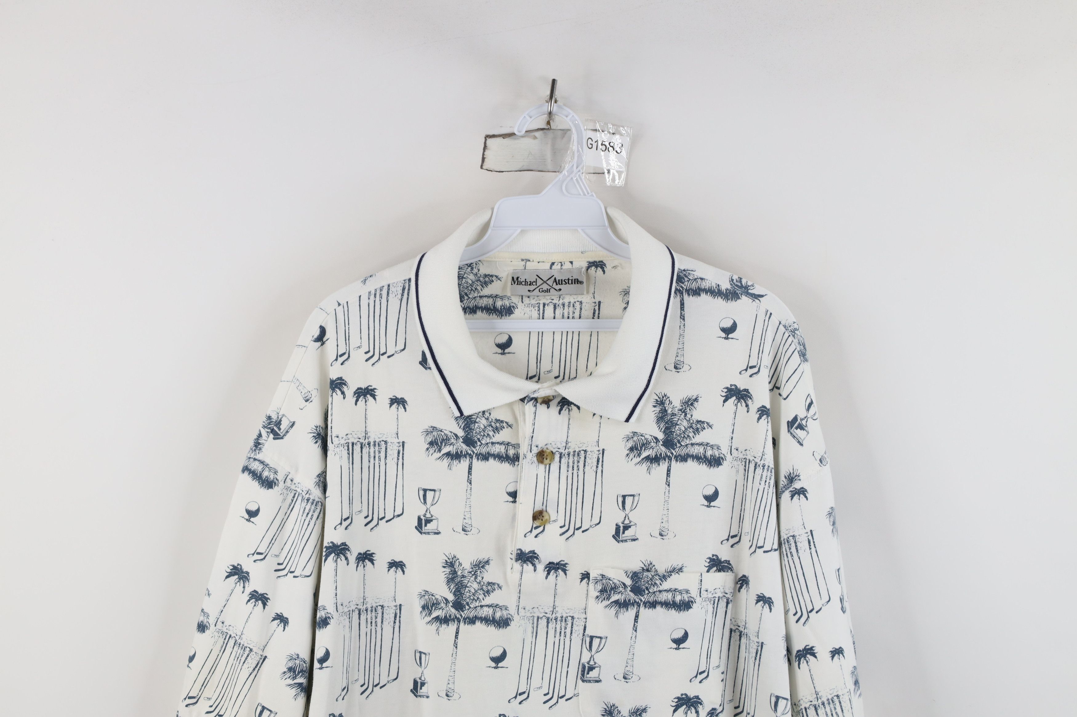 Vintage Vintage 90s Streetwear All Over Print Golf Polo Shirt Size US XXL / EU 58 / 5 - 2 Thumbnail