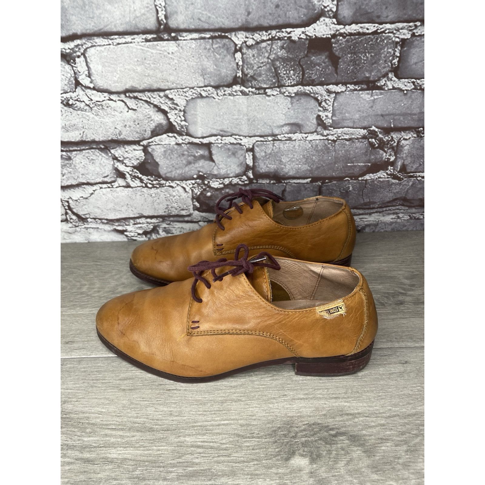 Other Pikolinos Brown Leather Lace Up Plain Oxfords Shoes Women Sz Size US 7.5 / IT 37.5 - 12 Thumbnail