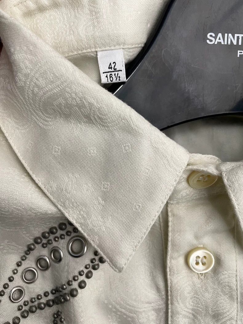 Saint Laurent Paris Saint Laurent Paris Carved embroidery shirt short sleeved-2 Size US M / EU 48-50 / 2 - 5 Thumbnail