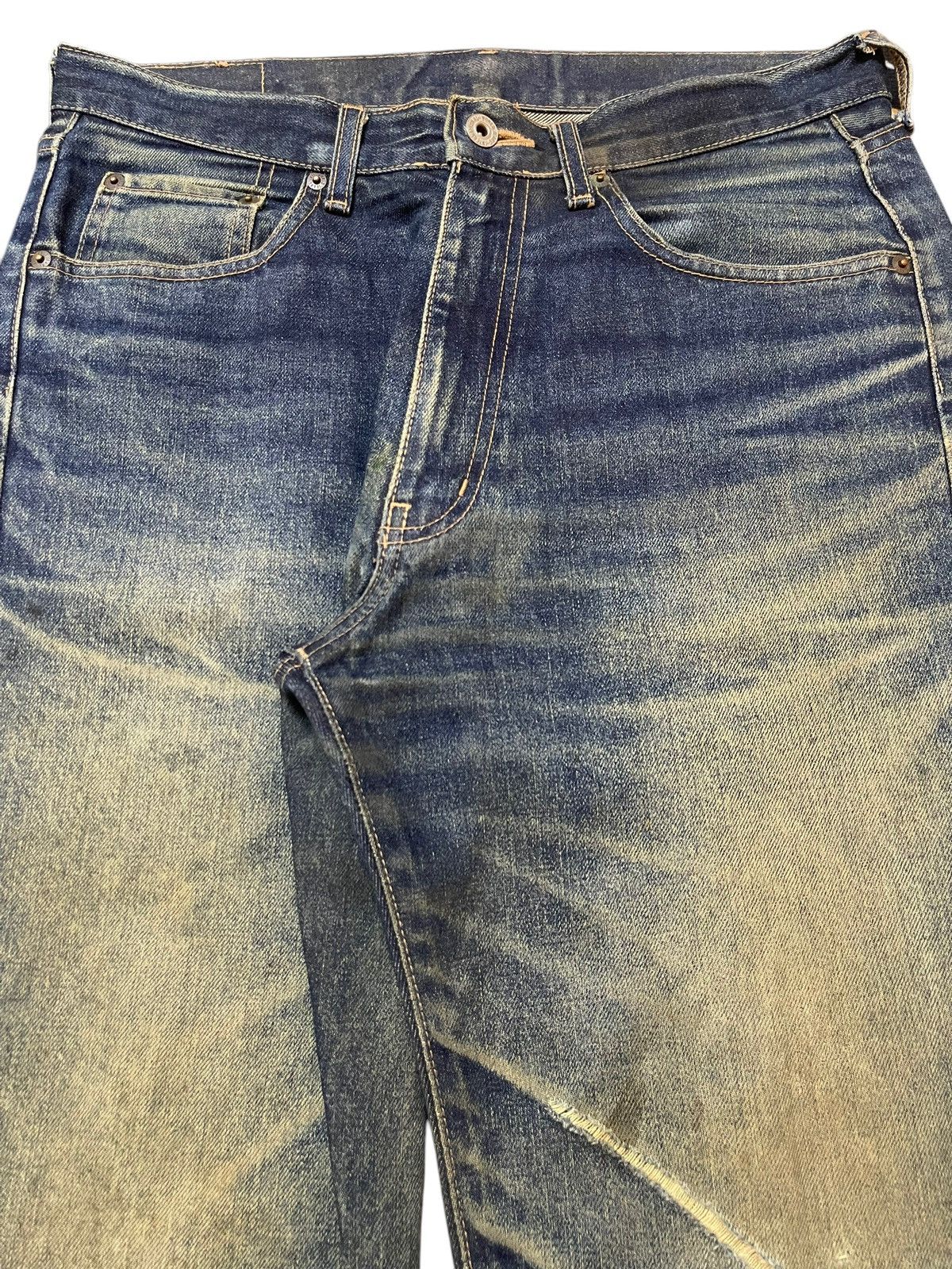 Kapital Vintage Japanese Brand Mud Wash Style Distress Loose Jeans Size US 32 / EU 48 - 4 Thumbnail