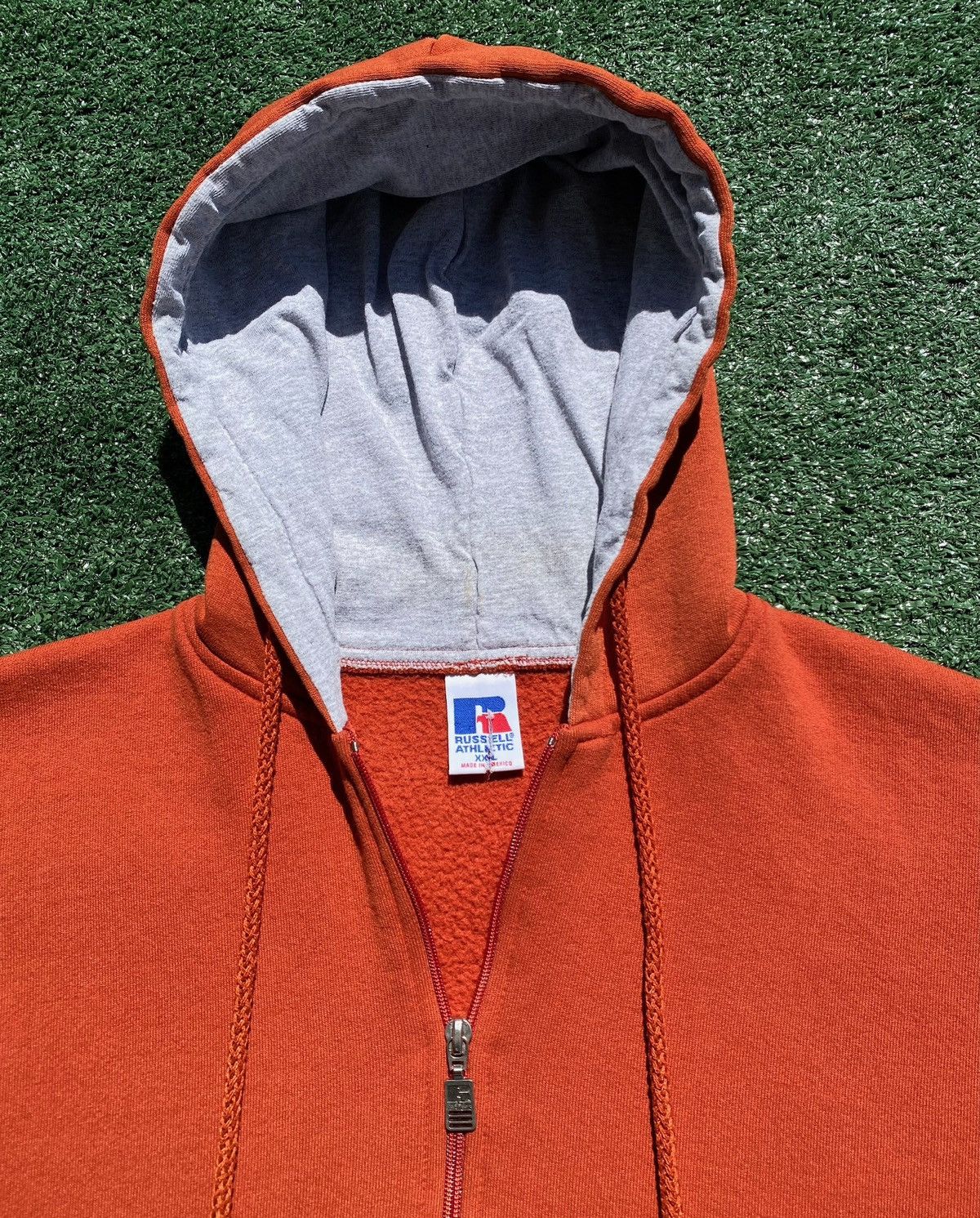 Russell Athletic 90’s Russell Athletic Orange Full Zip Sleeveless Hoodie 2XL Size US XXL / EU 58 / 5 - 2 Thumbnail