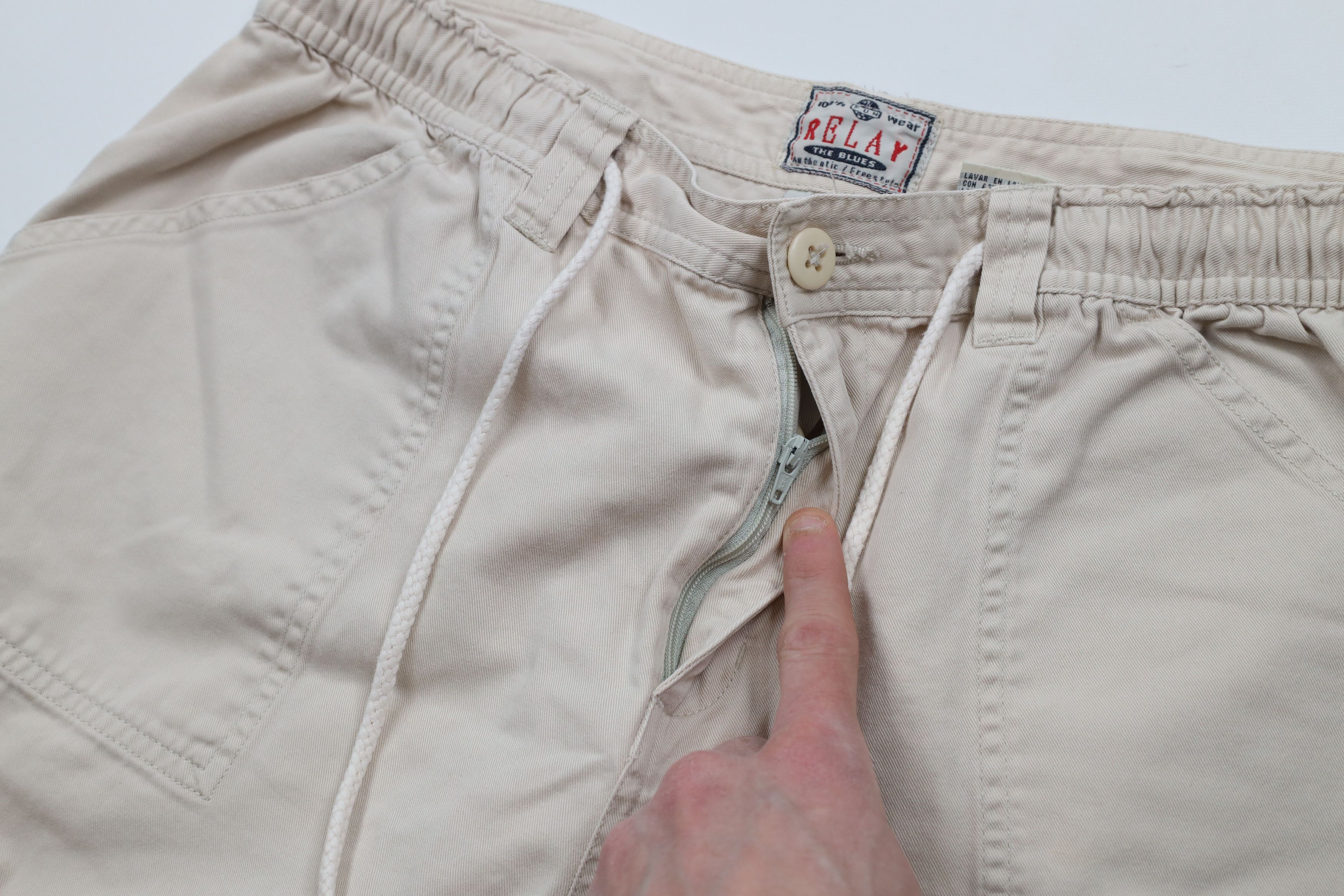 Vintage Vintage 90s Y2K Streetwear Baggy Wide Leg Cargo Pants Beige Size 36" / US 14 / IT 50 - 5 Thumbnail