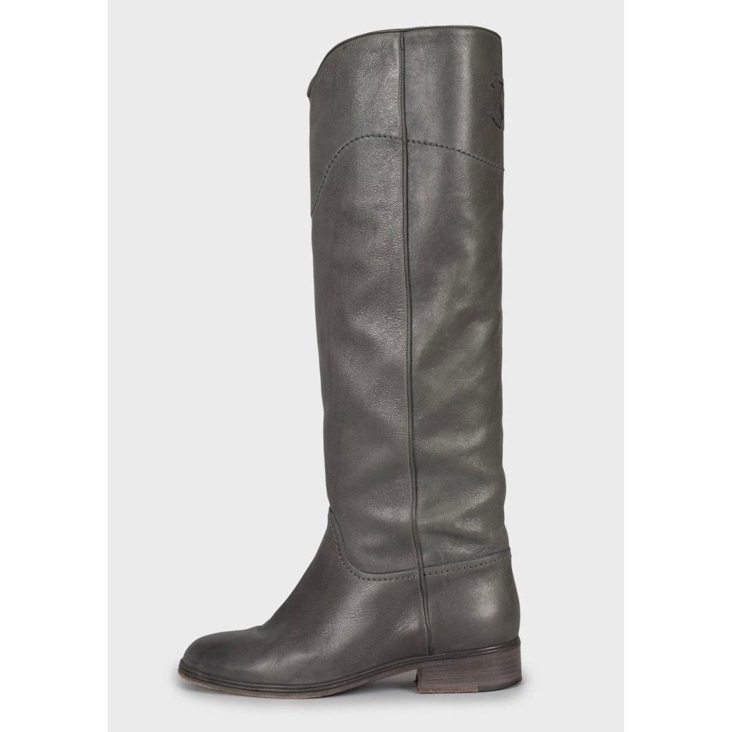 Chanel Chanel Grey Iconic Logo Leather Boots - EU 37.5 Size US 6.5 / IT 36.5 - 1 Thumbnail