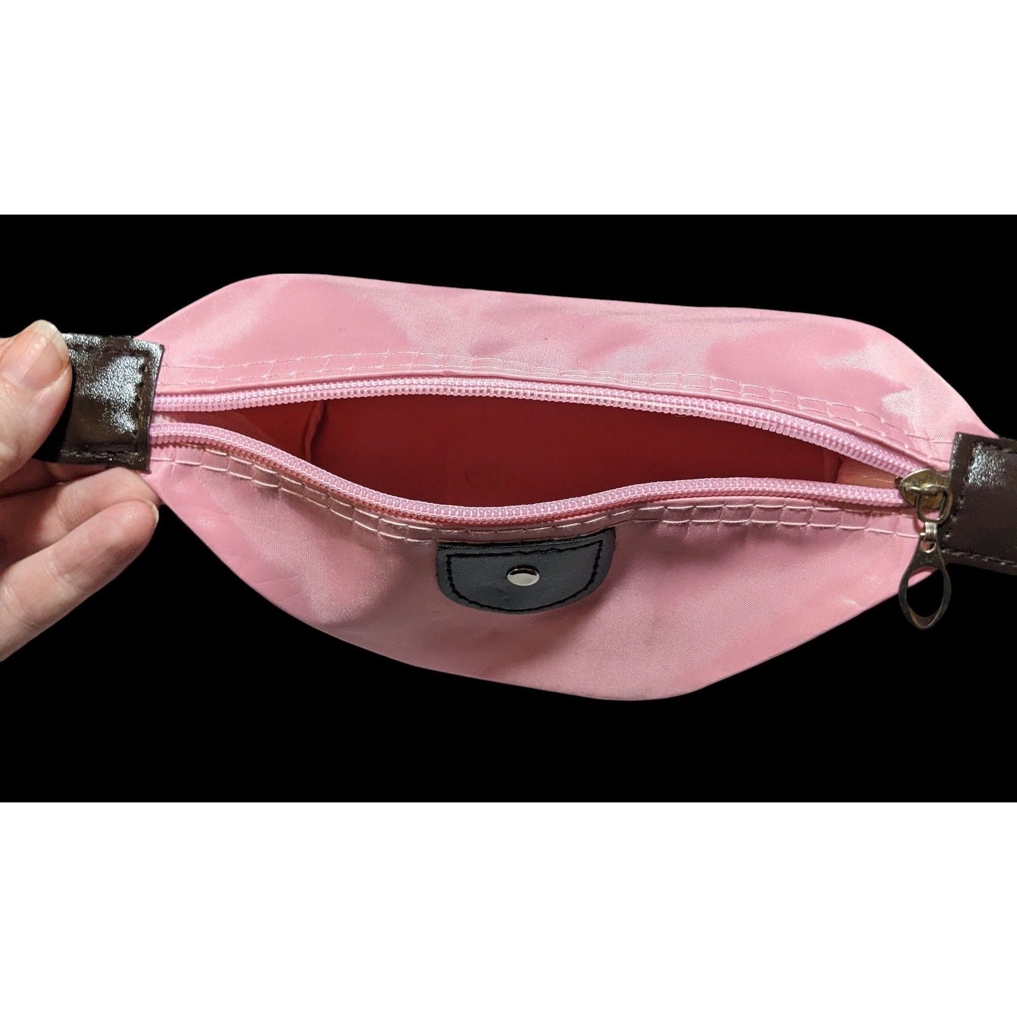 Other Pink And Brown Collapsible Zipper Cosmetic Bag Size ONE SIZE - 3 Thumbnail