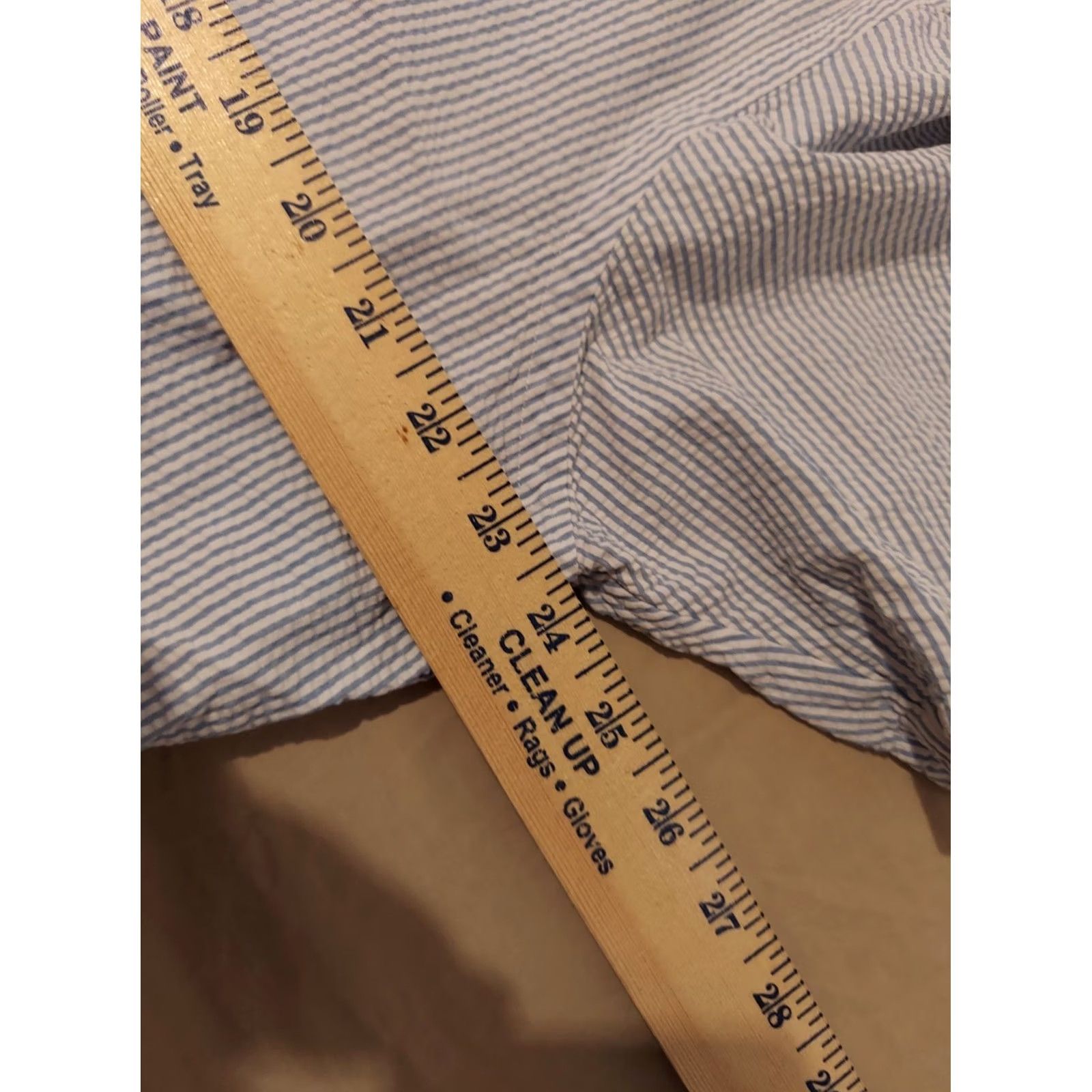 Polo Ralph Lauren Polo Ralph Lauren Shirt Mens L Blue Short Sleeve Dress Seersucker Button-Up Size 42R - 3 Thumbnail