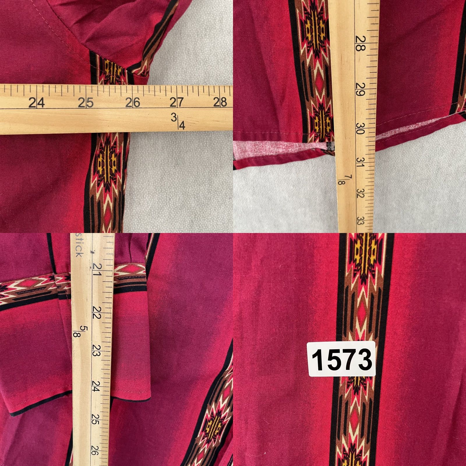 Wrangler VINTAGE Wrangler Aztec Shirt Men Adult XL Red Western Long Sleeve Pearl Snap Geometric 90s Size US XL / EU 56 / 4 - 8 Thumbnail
