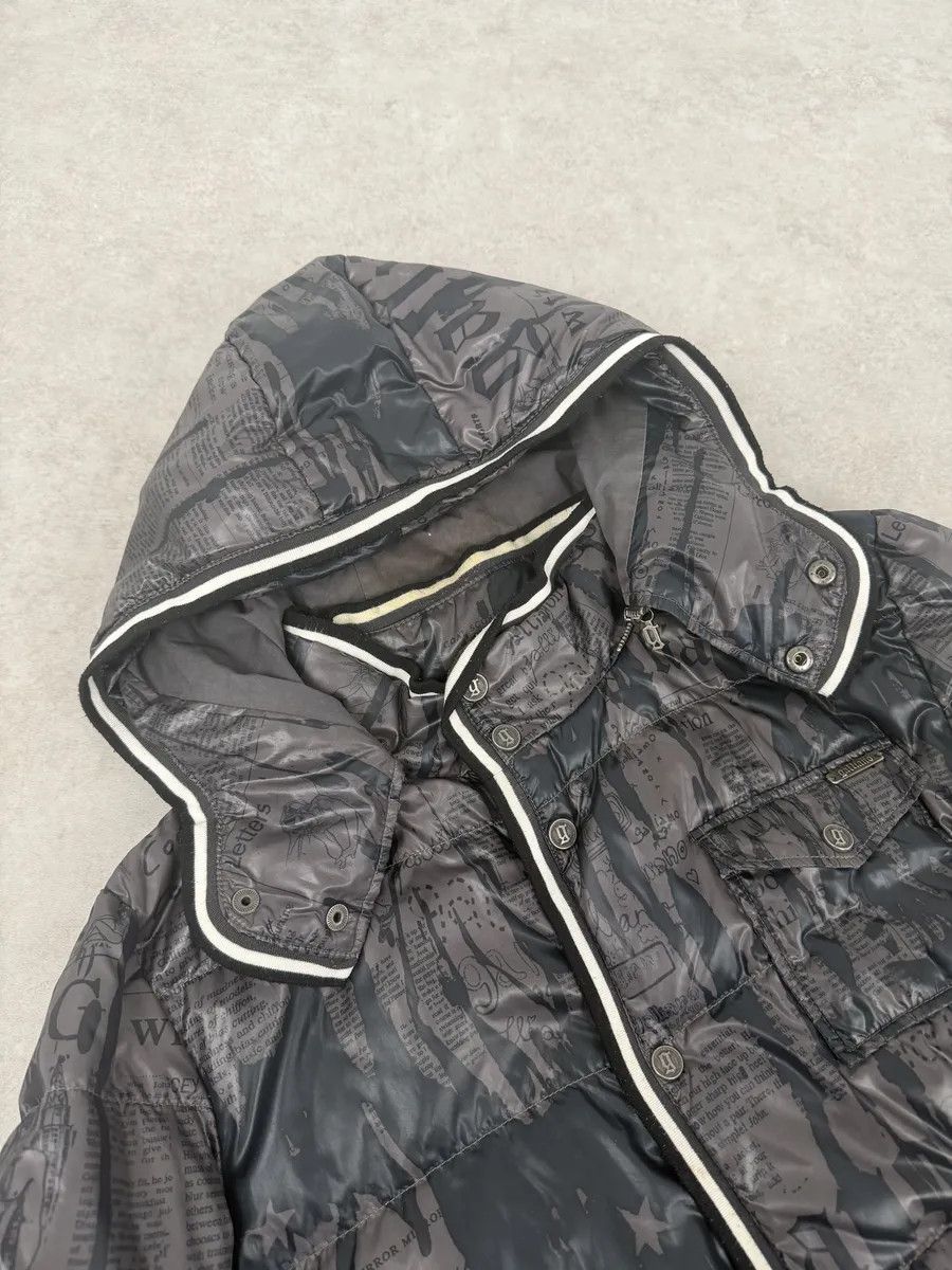 John Galliano AW2010 John Galliano Magazine Newspapers Black & Brown Hooded Puffer Jacket Size US L / EU 52-54 / 3 - 11 Thumbnail