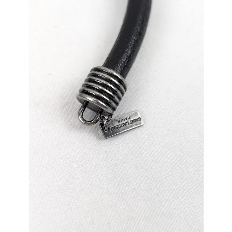 Saint Laurent Paris o1rshd1 Size: L / Beaded Cord Bracelet in Leather & Metal Size ONE SIZE - 5 Thumbnail