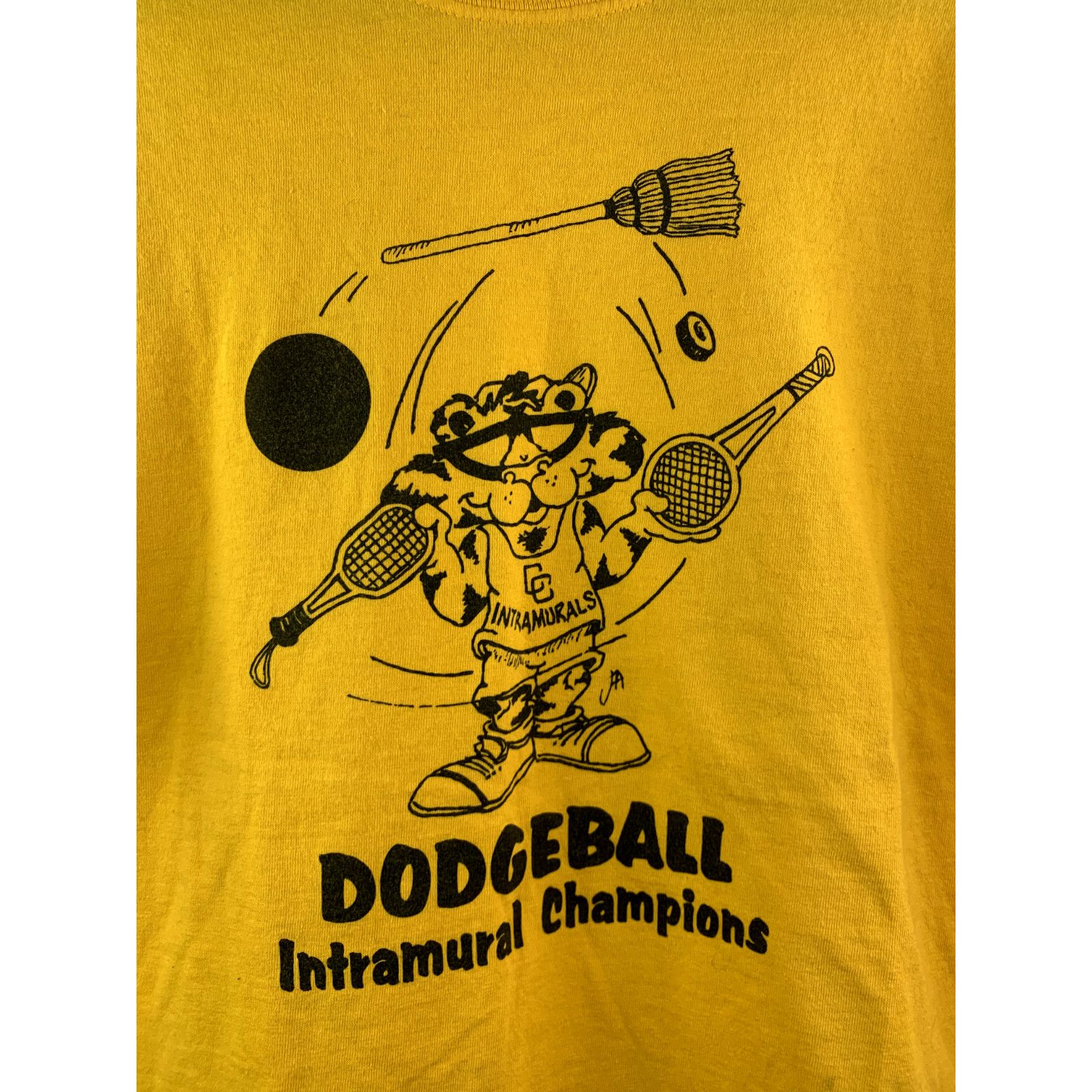 Gildan Vintage Dodgeball Shirt Yellow Intramural Champions T-Shirt Size US L / EU 52-54 / 3 - 2 Thumbnail