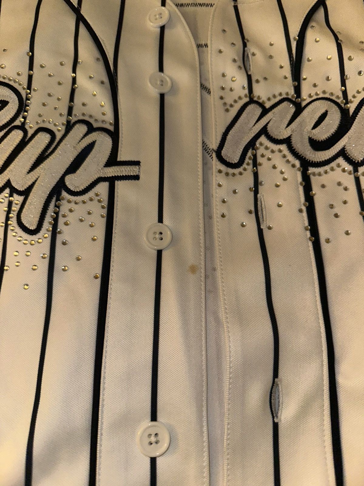 Supreme Supreme Rhinestone Baseball Jersey Pinstripe Medium (SS20) Size US M / EU 48-50 / 2 - 6 Thumbnail