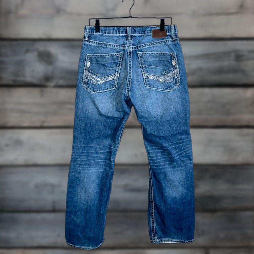 Vintage VINTAGE Buckle BKE Tyler Straight Jeans Men's 32 Blue Denim Mid Rise Regular Fit 31 Inseam Grunge Hipster Size US 32 / EU 48 - 1 Thumbnail