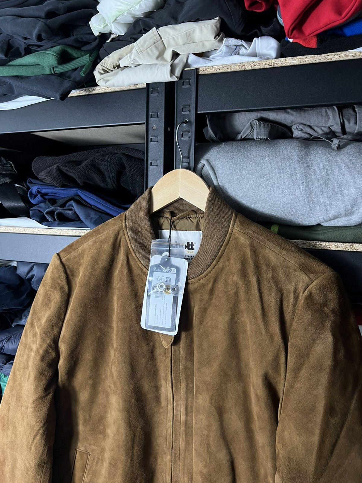 Schott Schott NYC Goat Suede Bomber Jacket Rust Brown Leather SizeS Size US S / EU 44-46 / 1 - 2 Thumbnail