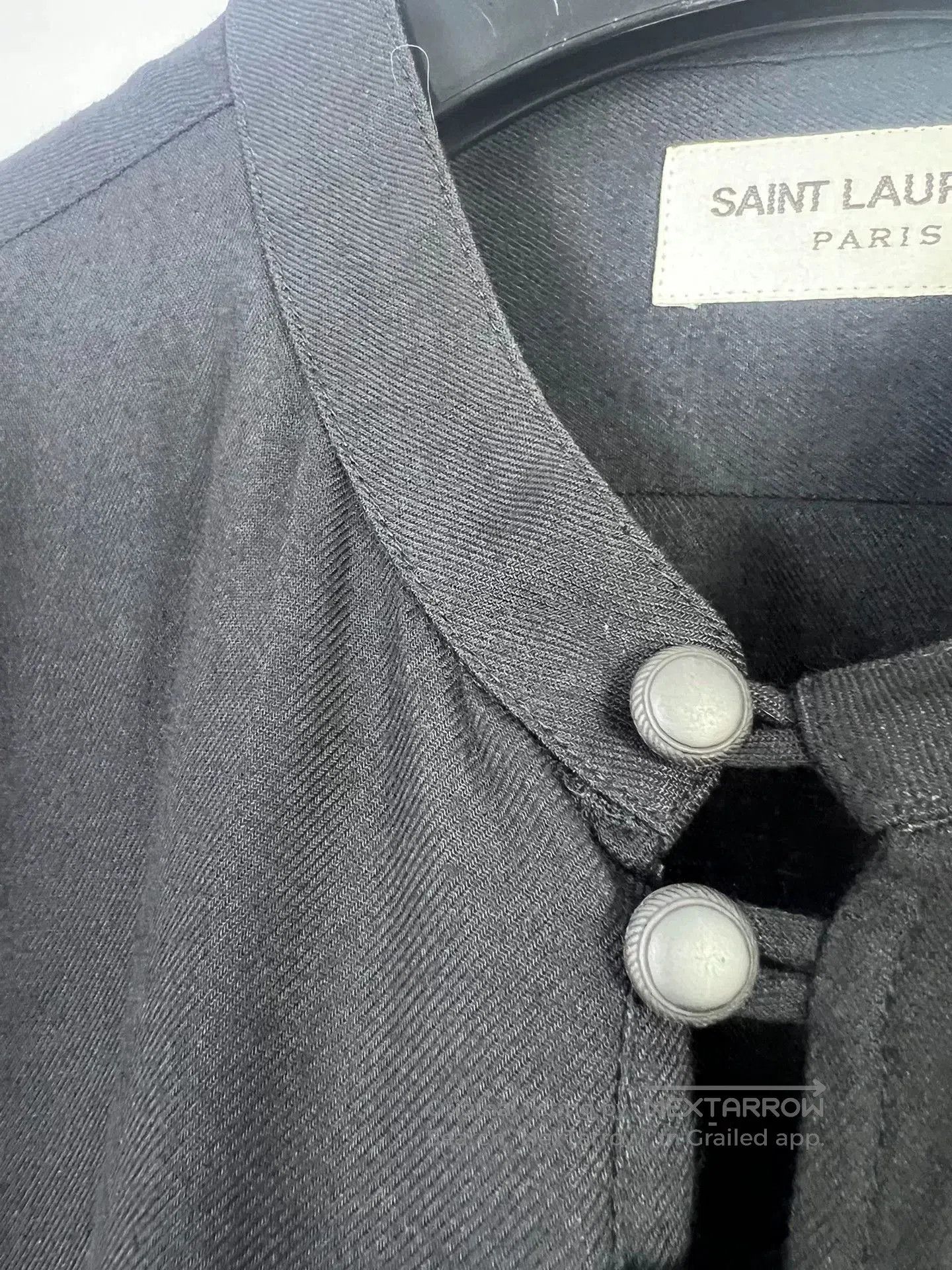 Saint Laurent Paris Saint Laurent Black Henley Neck Shirt. Size US S / EU 44-46 / 1 - 3 Thumbnail