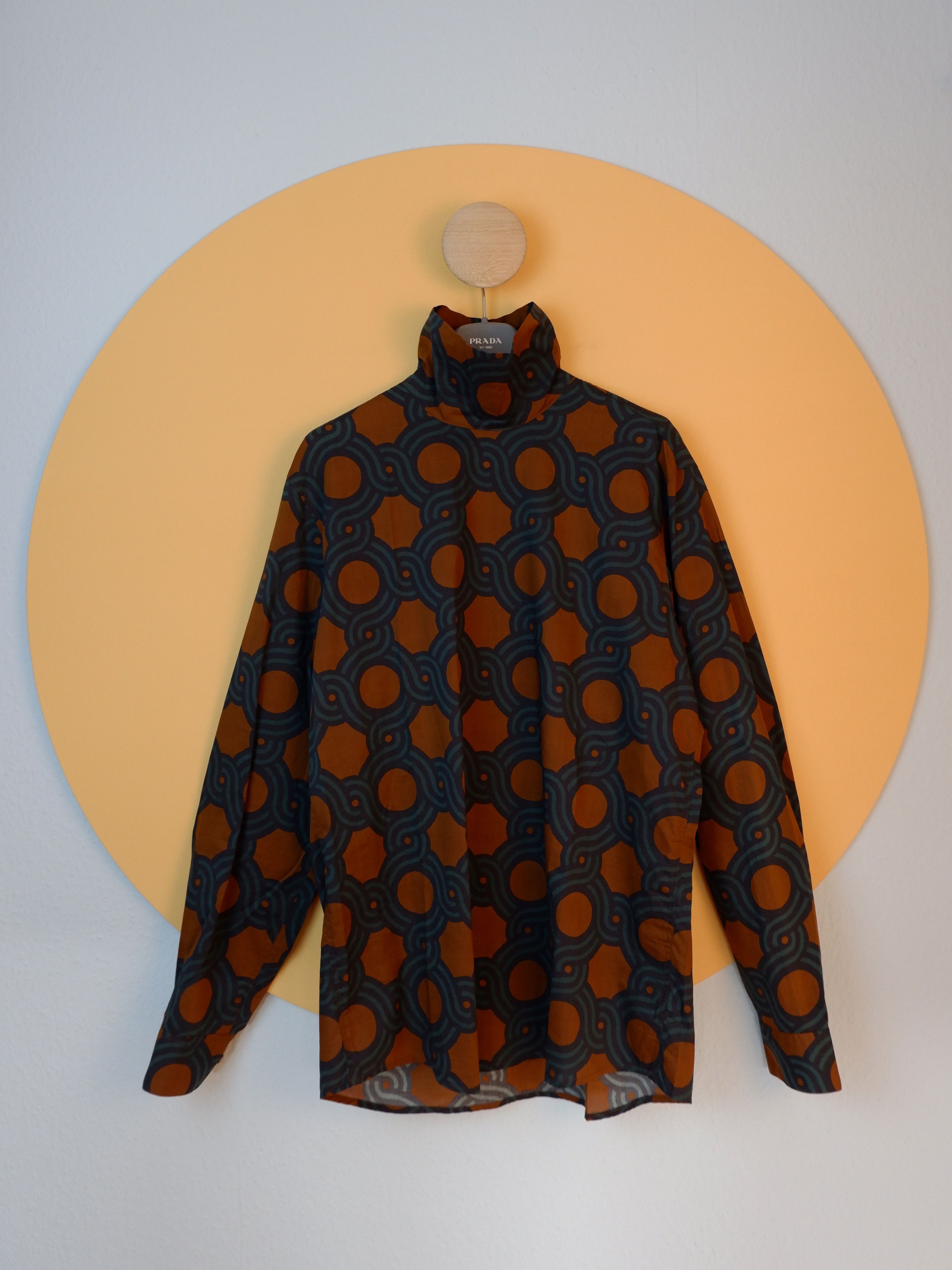 Last drop! Dries van Noten high-neck arabesque print shirt
