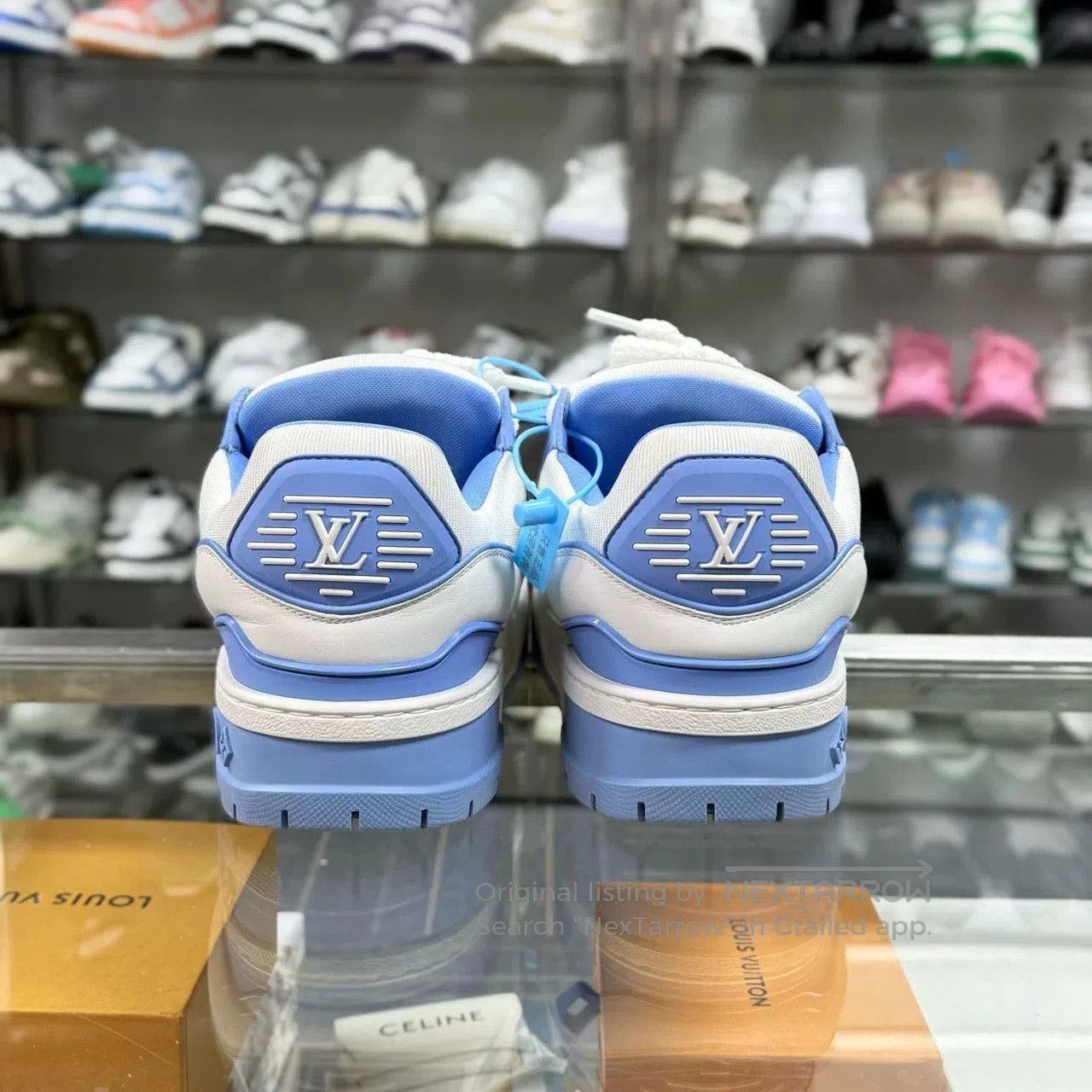 Louis Vuitton LV TRAINER White Blue Sneakers. Size US 9.5 / EU 42-43 - 5 Thumbnail
